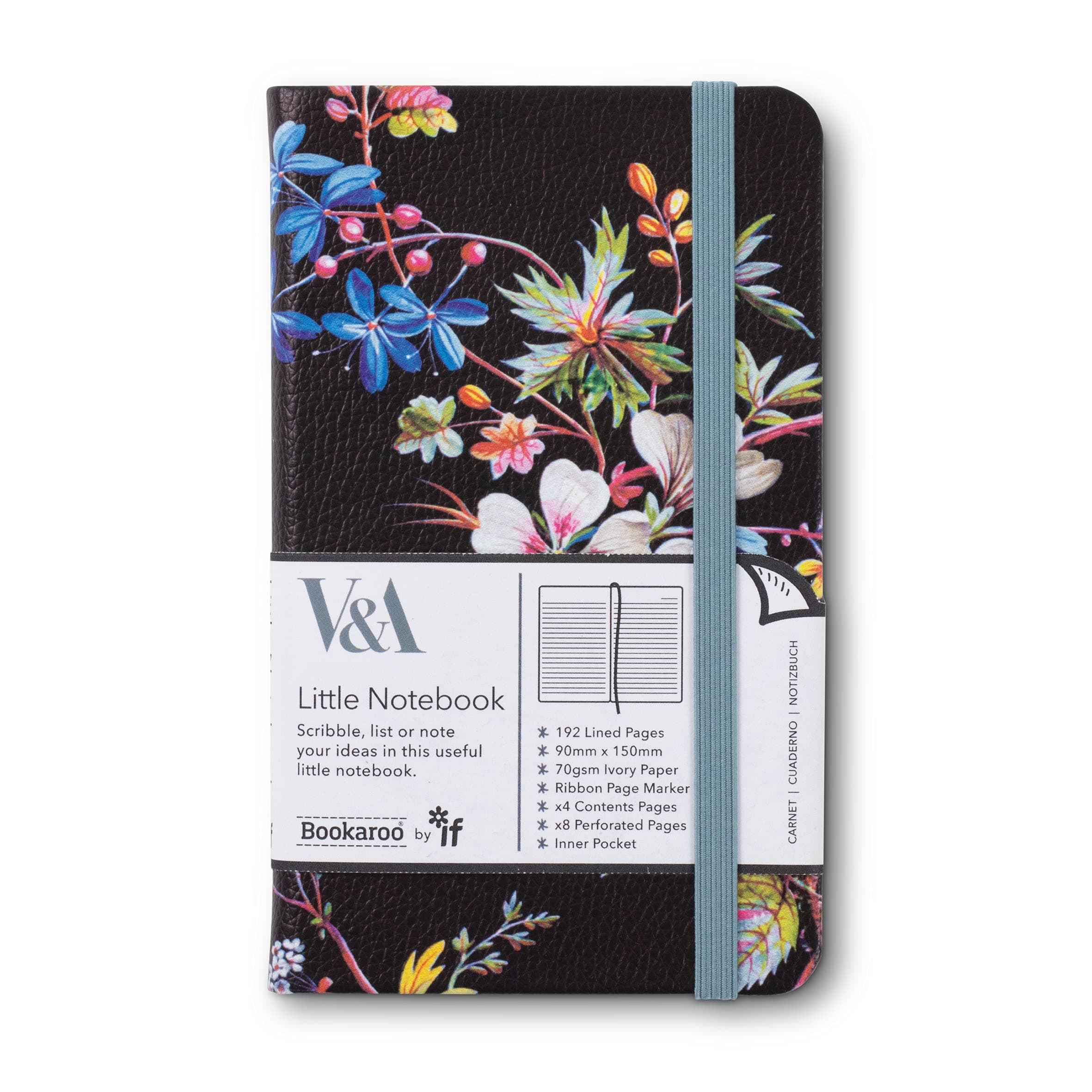 IF Bookaroo A6 Günlük Siyah Çiçek Desen