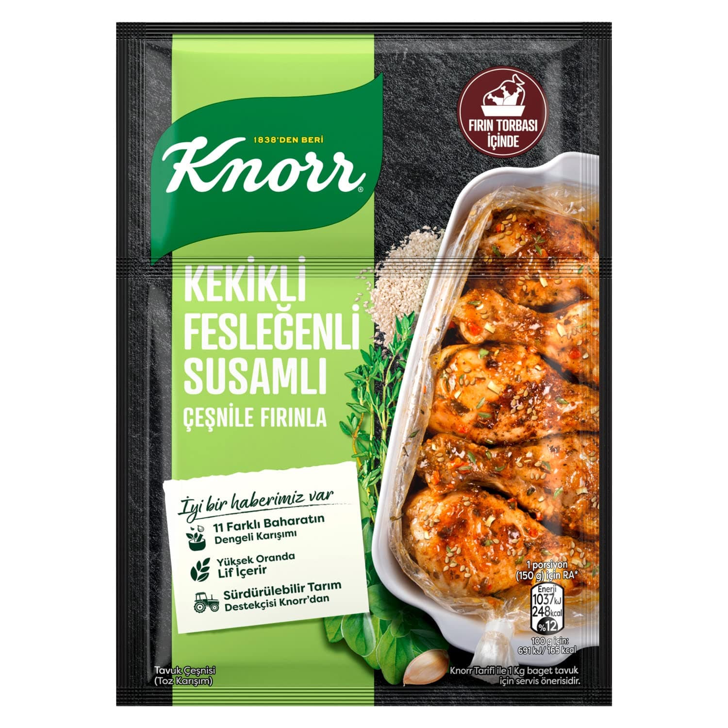Knorr Çeşni Kekikli Susamlı Fesleğenli Çeşnile Fırınla 29 g