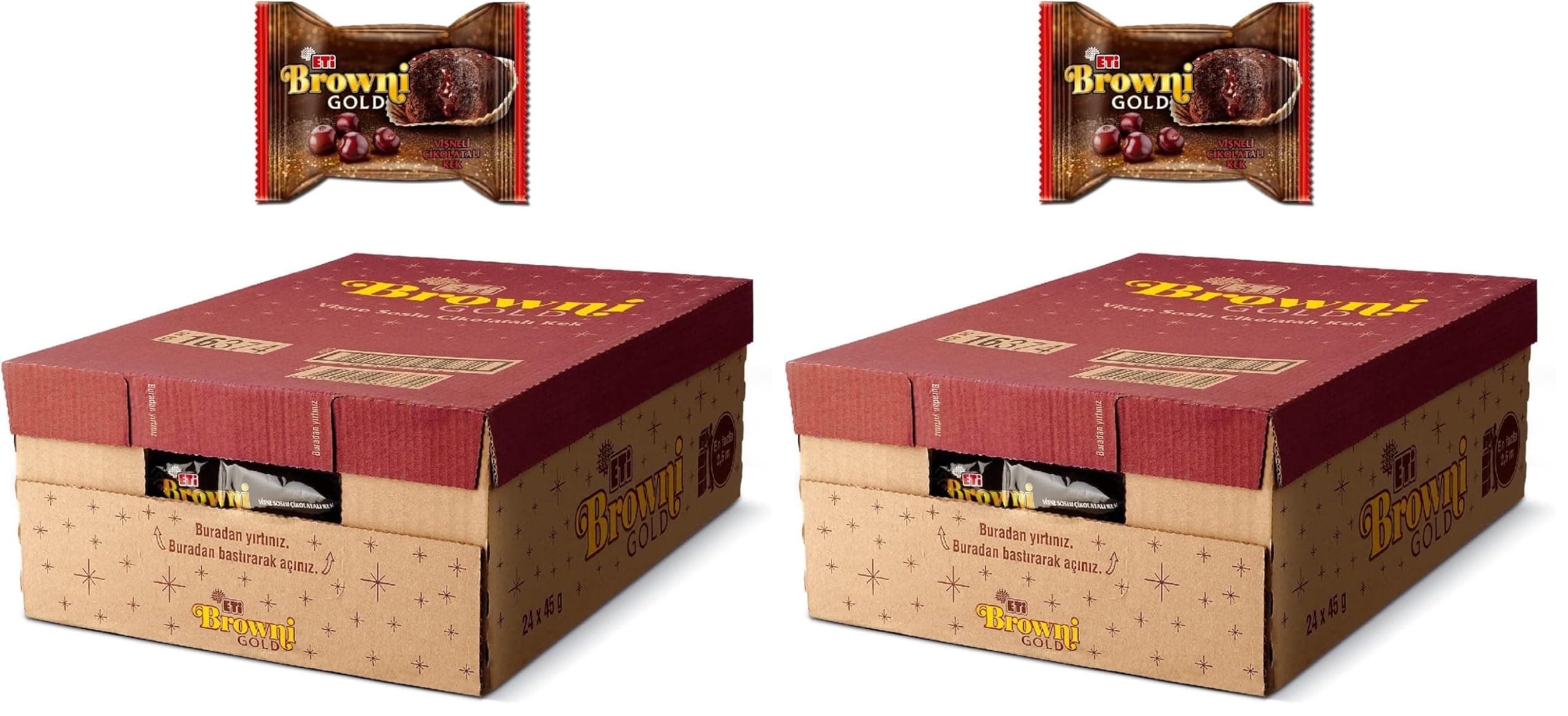 Eti Browni Gold Vişne Soslu Çikolatalı Kek 45 g x 24 Adet (2 paketi)