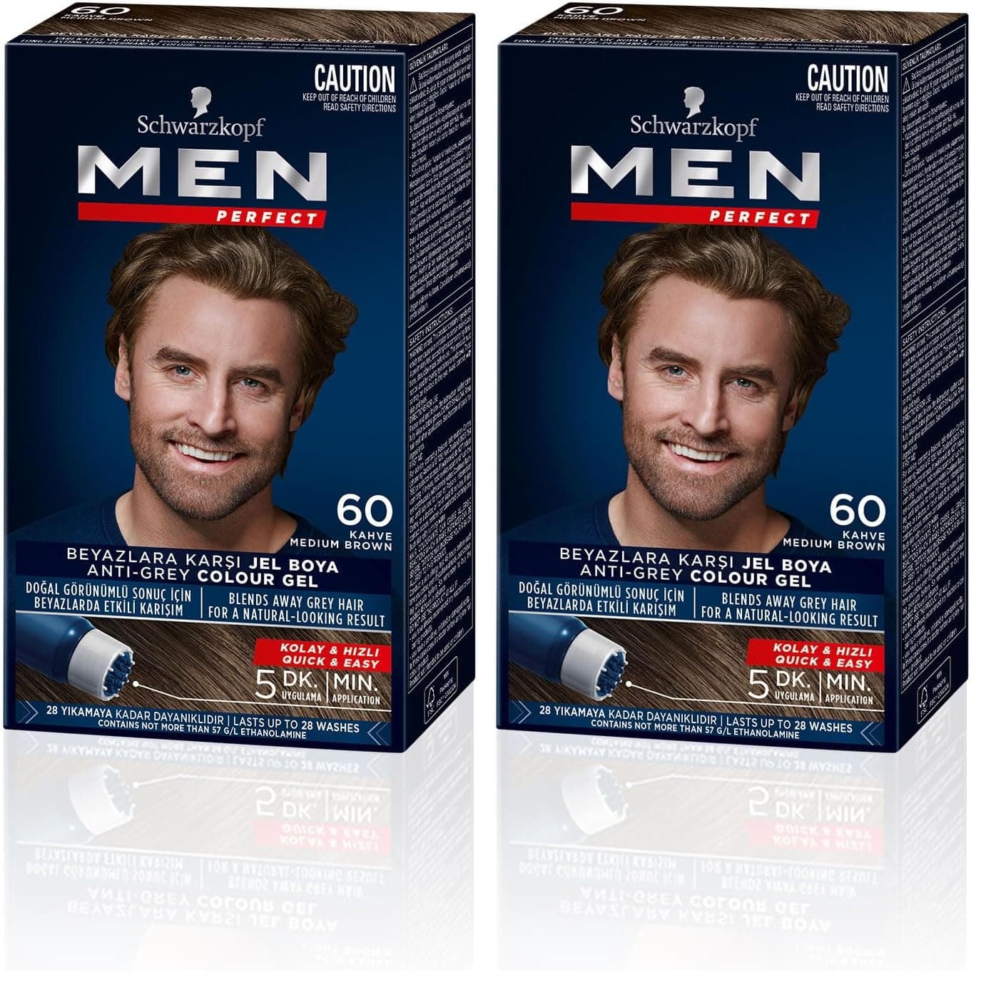 Schwarzkopf Men Perfect Saç Boyası 60 - Kahve, 80 Ml 2li paket