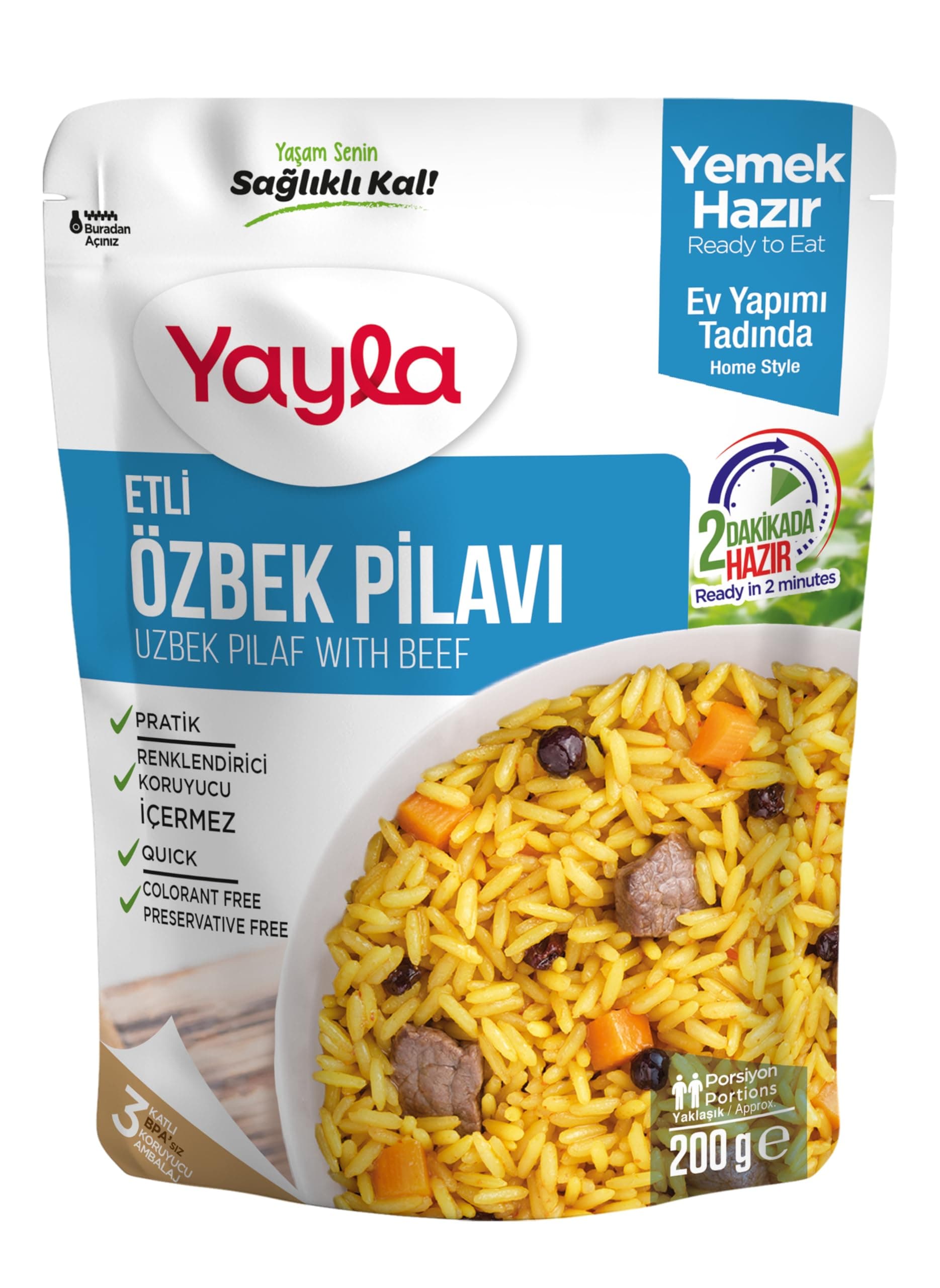 Yayla Etli Özbek Pilavı 200 Gr Tekli paket
