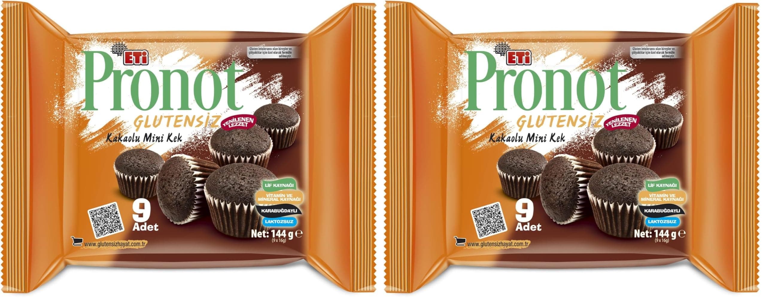 Eti Pronot Glutensiz Kakaolu Mini Kek 144 g x 4 Adet (2 paketi)