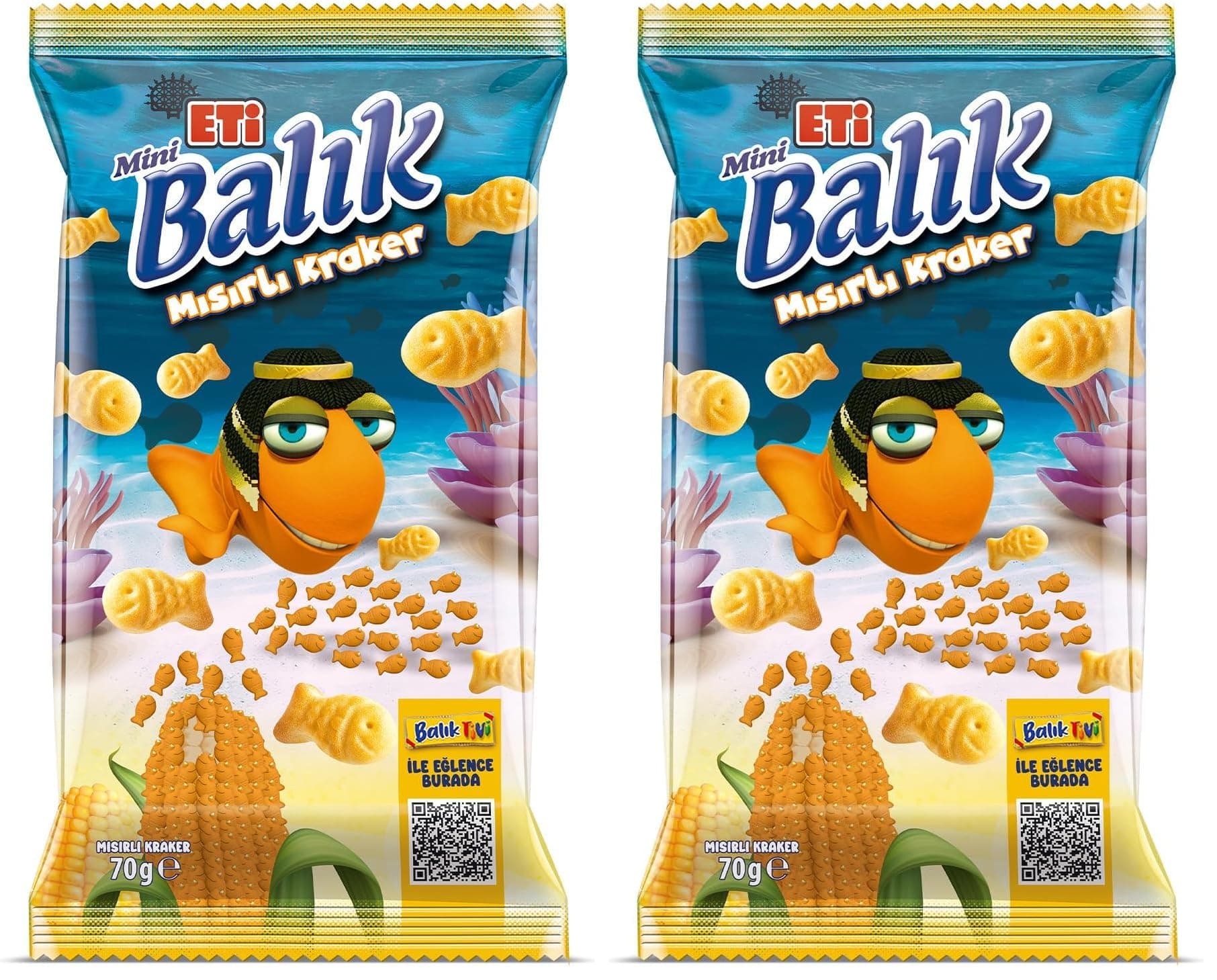 Eti Balık Mini Mısırlı Kraker 70 g 2li paket