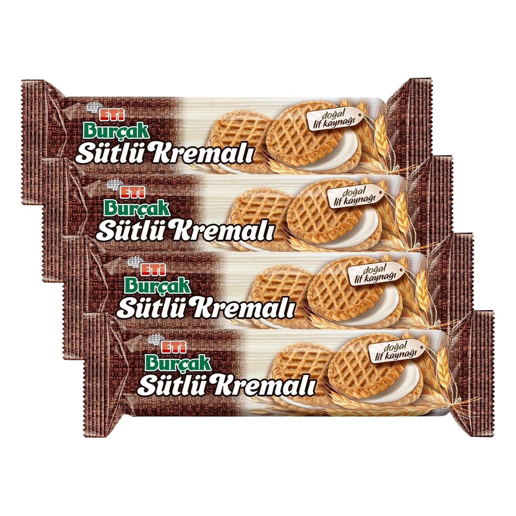 Eti Burçak Sütlü Kremalı Yulaflı Bisküvi 100 g (4 paketi)