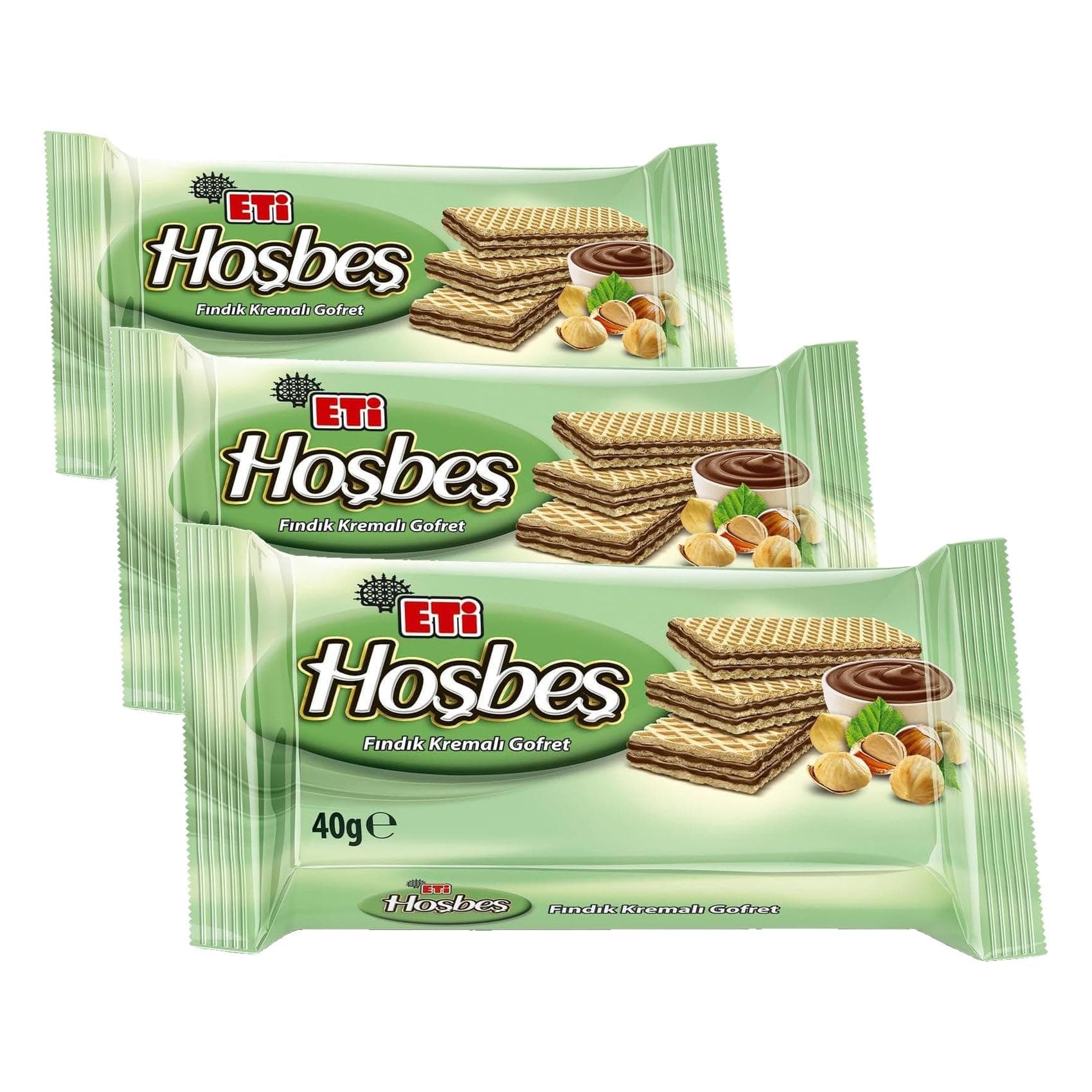 Eti Hoşbeş Fındık Kremalı Gofret 40 g 3lü paket