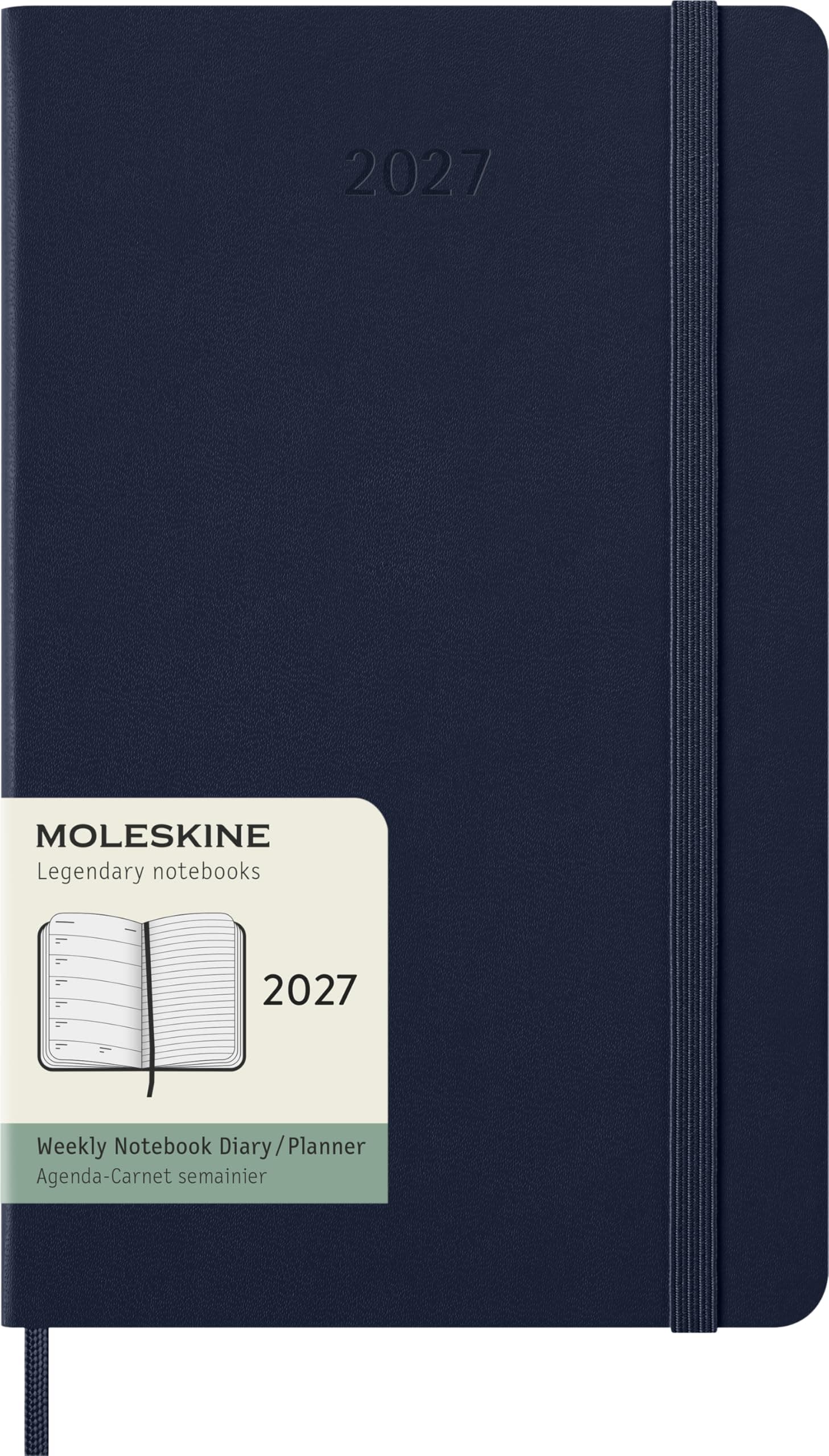 Moleskine 12 Aylık 2027 Ajandası Large 13X21 Haftalık Sert Kapak Safir Mavi