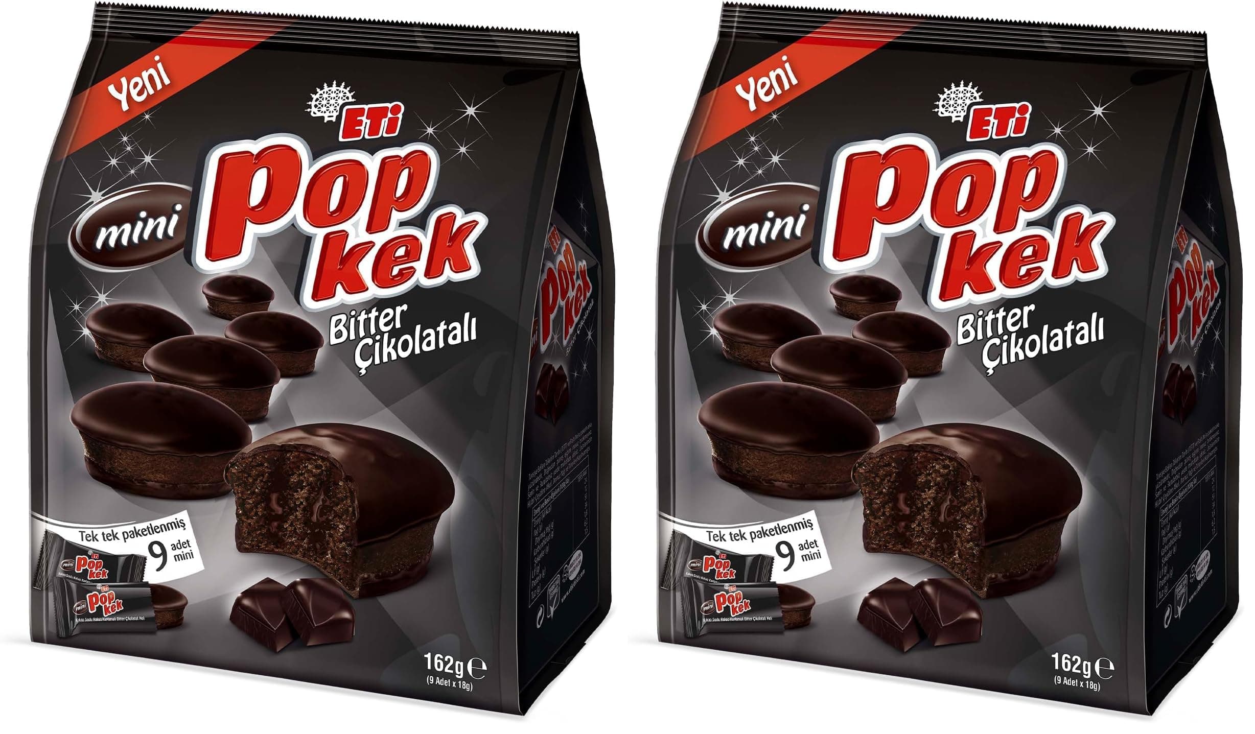 Eti Popkek Mini Bitter Çikolatalı Kek 162 g x 10 Adet (2 paketi)
