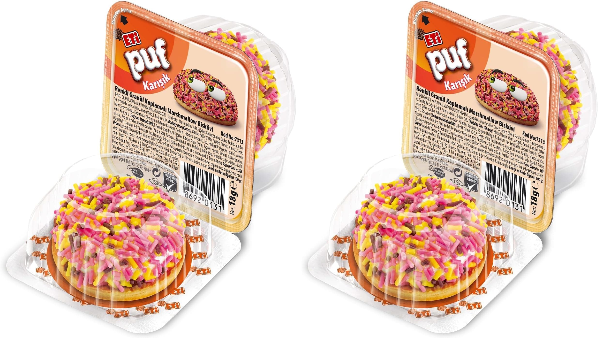 Eti Puf Renkli Bisküvi 18 g (2 paketi)