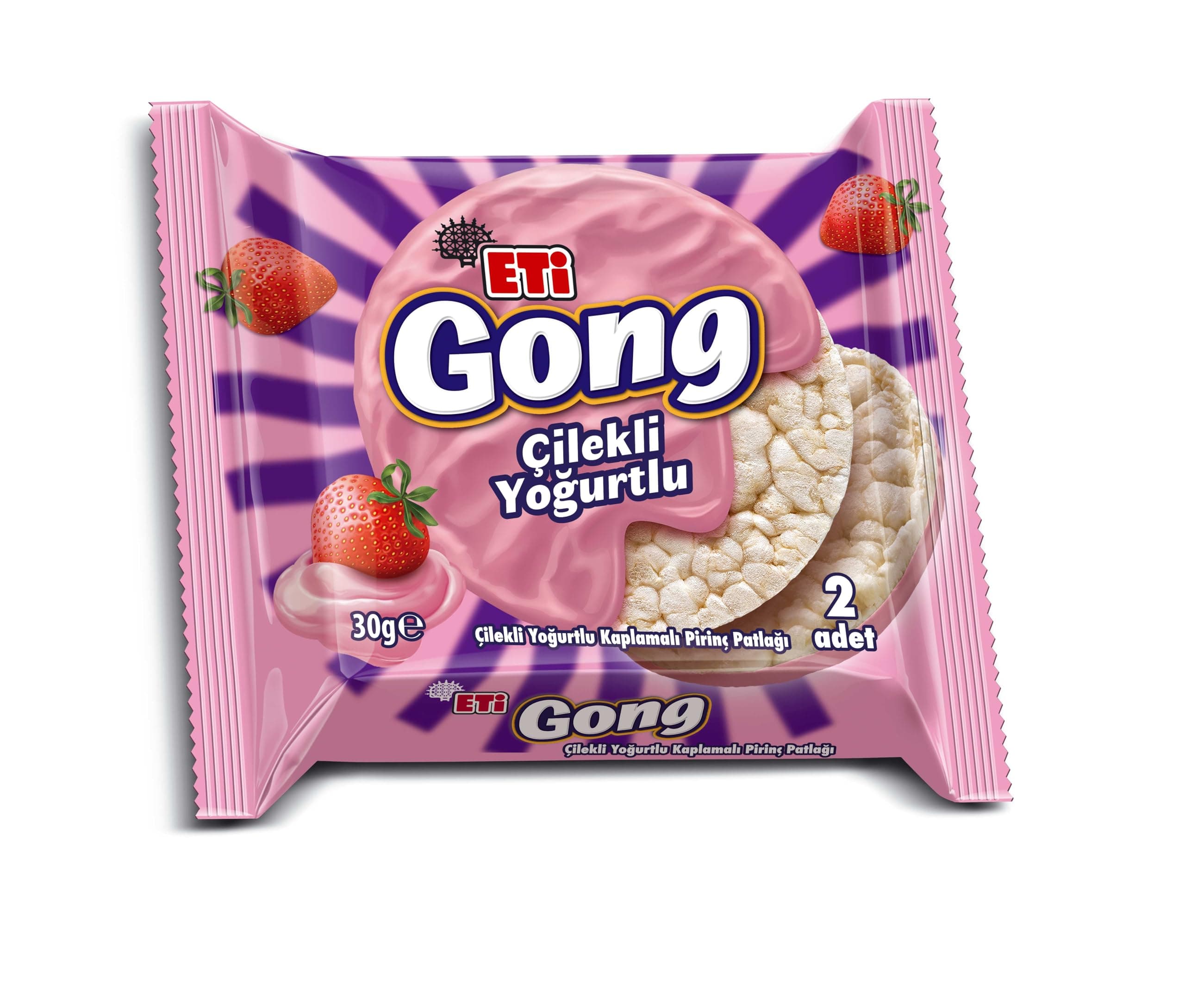 Eti Gong Çilekli Yoğurtlu Kaplamalı Pirinç Patlağı 30 g