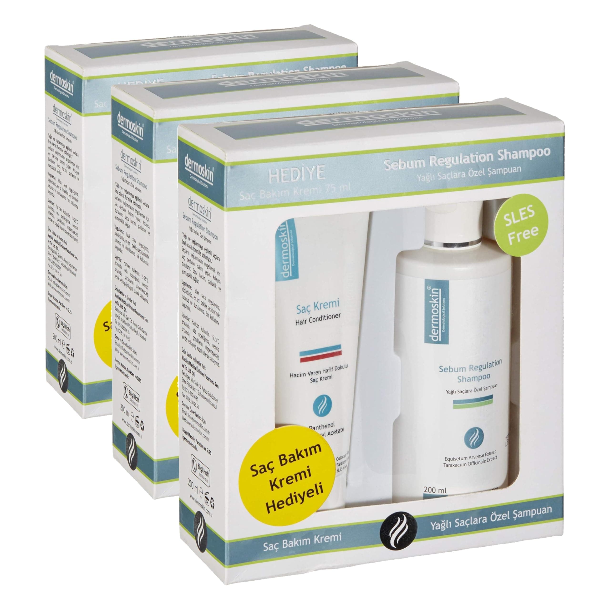 Dermoskin Yağli Saçlara Özel Hediyeli Kofre 1 Paket (1 x 200 ml) (3 paketi)