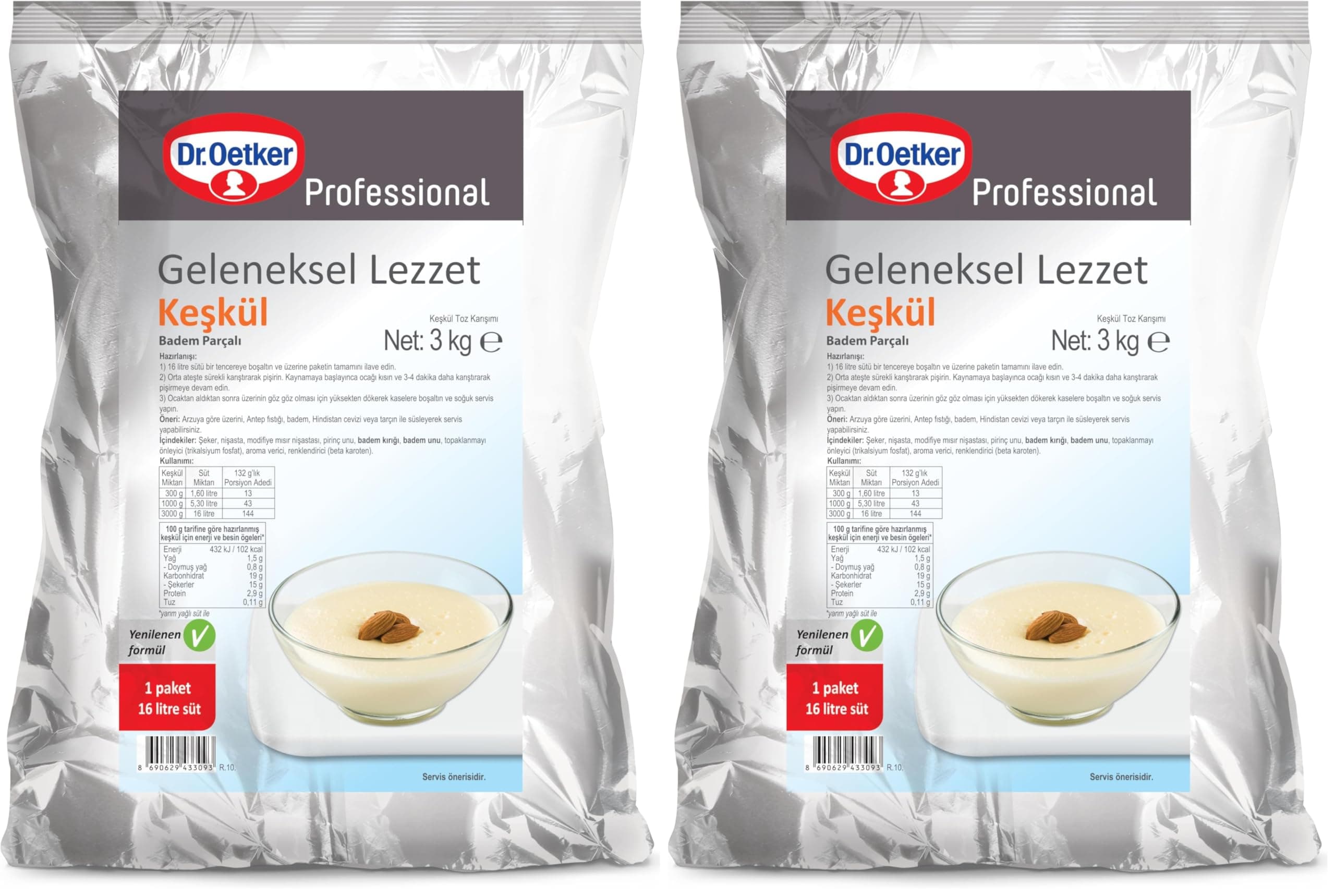 Dr. Oetker Keşkül 3 Kg (2 paketi)