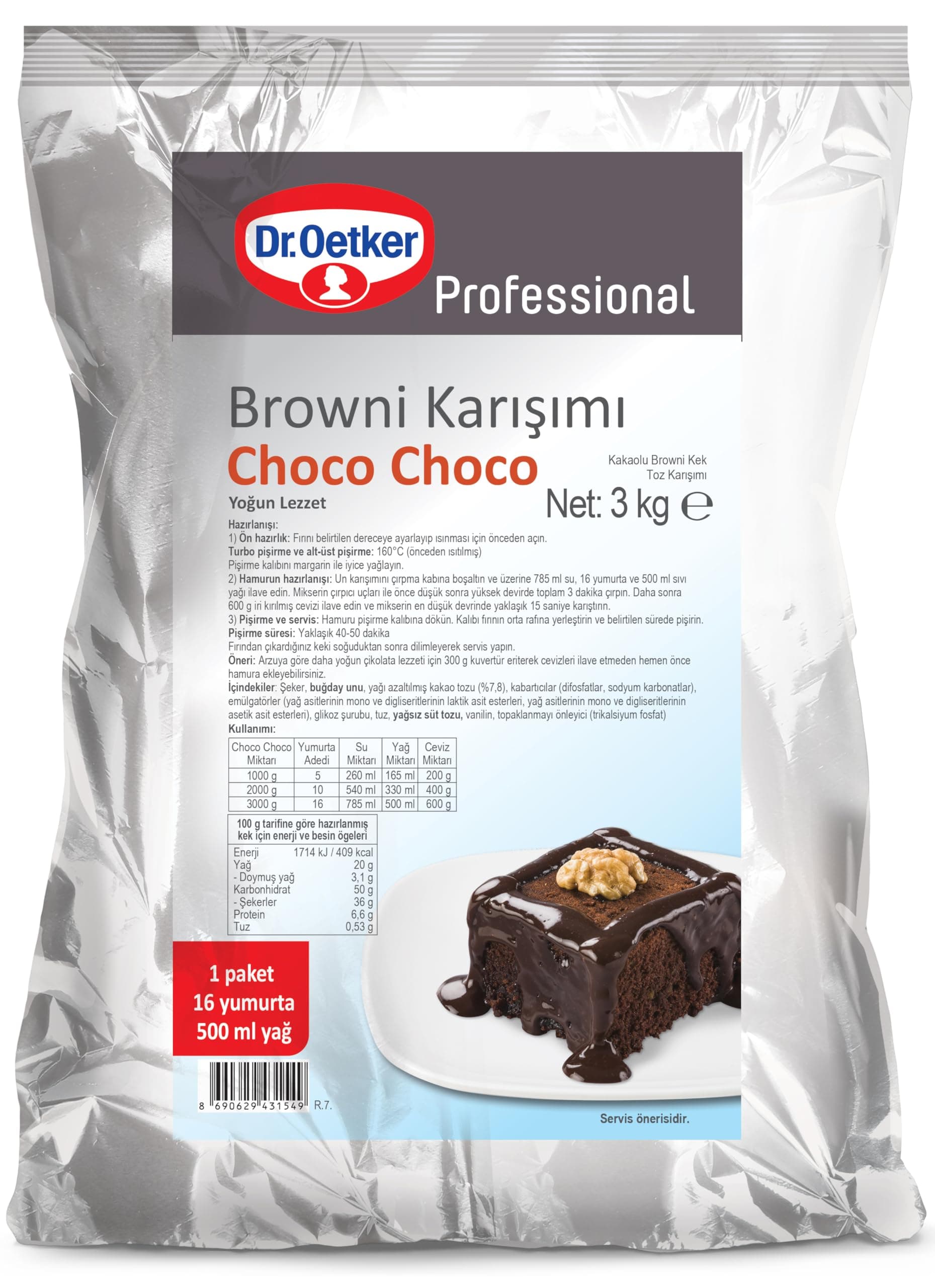 Dr. Oetker Choco Choco Brownie Karışımı 3 kg