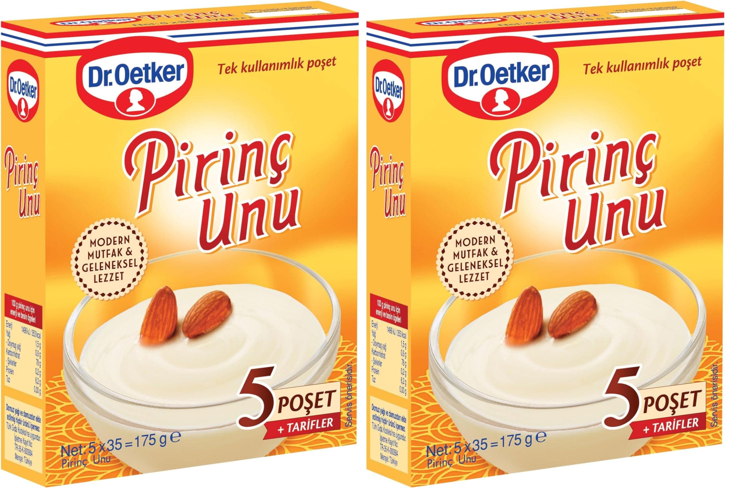 Dr. Oetker Pirinç Unu 5'li, (5 x 175g) 2li paket