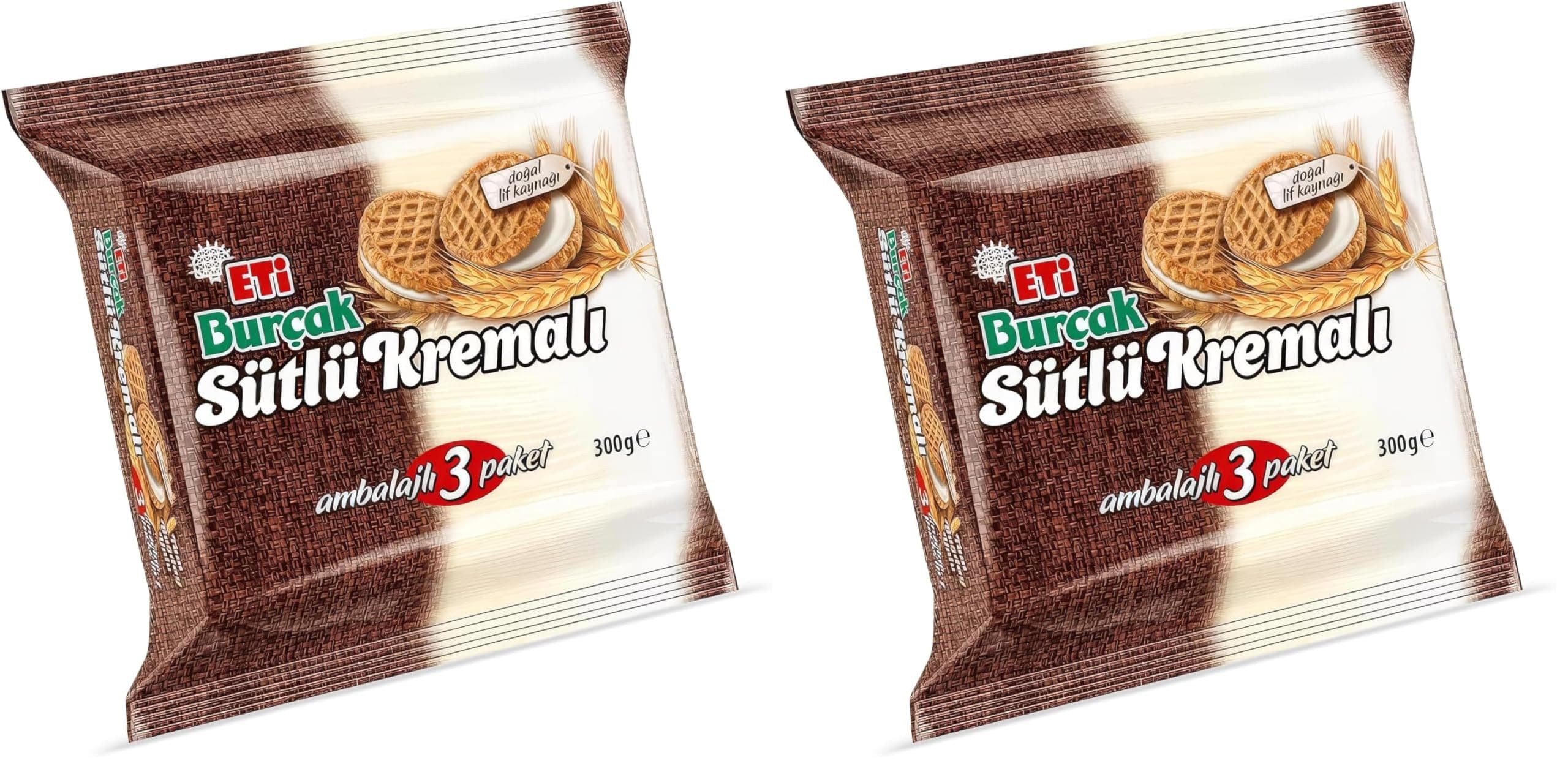 Eti Burçak Kremalı Bisküvi 3 x 100 g 2li paket