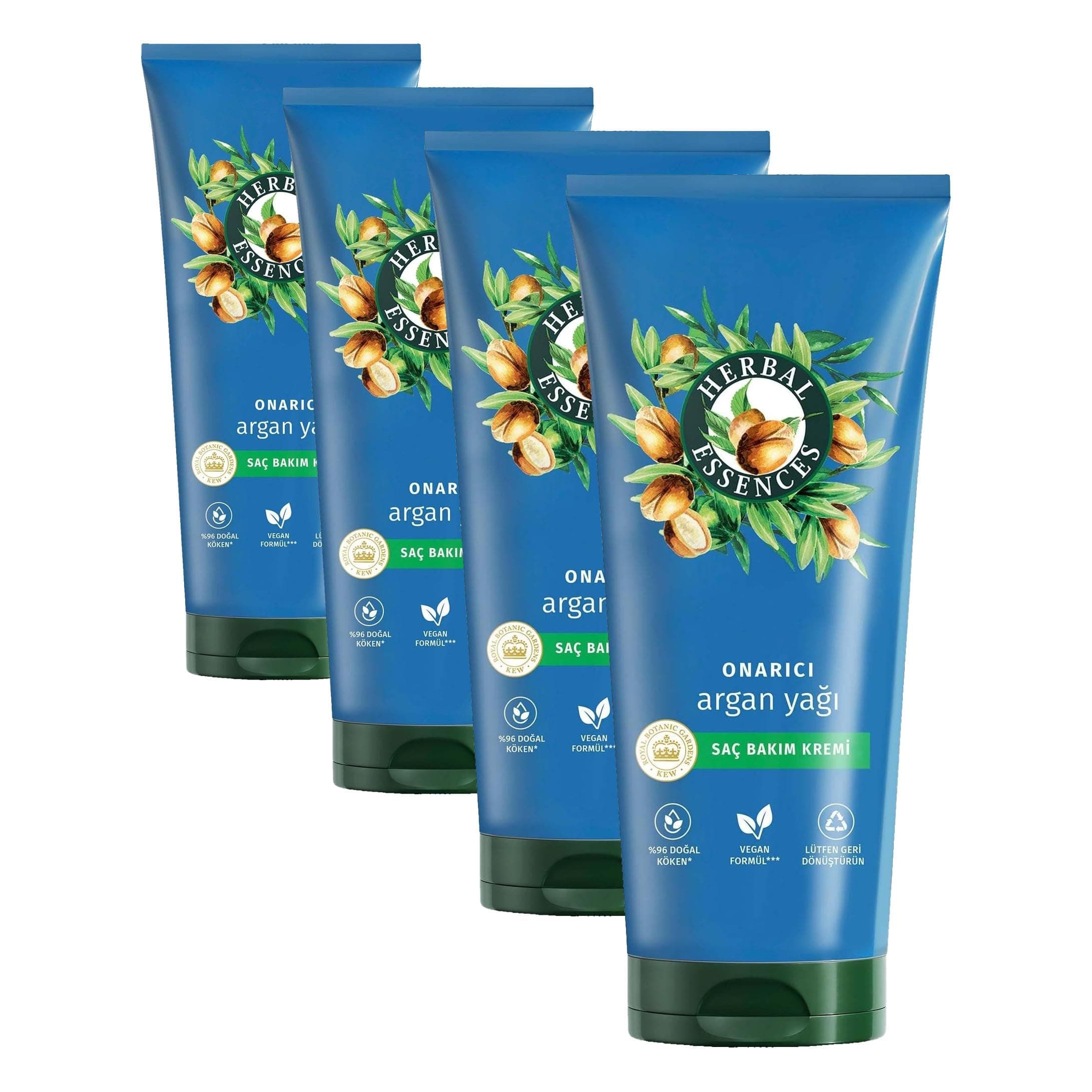 Herbal Essences Onarıcı Argan Yağı Saç Bakım Kremi 250ml (4 paketi)