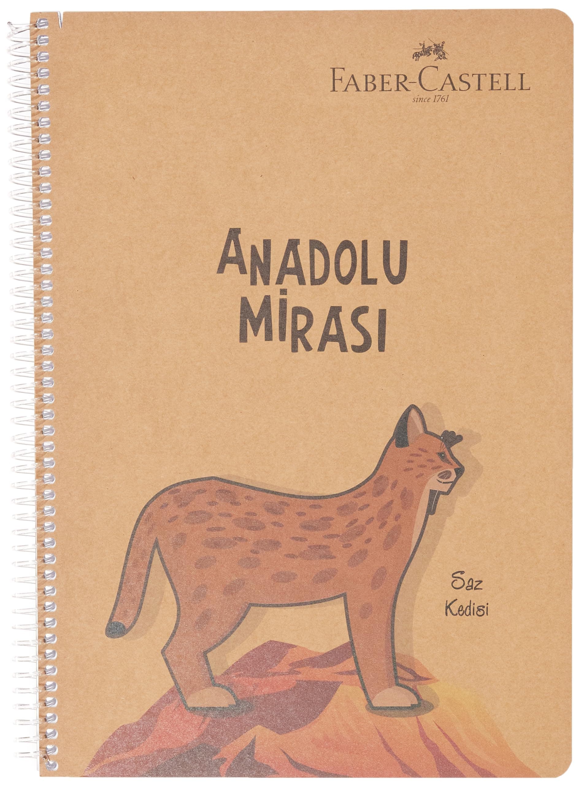Faber-Castell Anadolu Mirası Spiralli Defter, A4, 100 Yaprak, 70g Kağıt, Çizgili, 500 Mikron PP Kapak, PET Spiralli, Asorti Renkler, Dayanıklı ve Ergonomik Kullanım