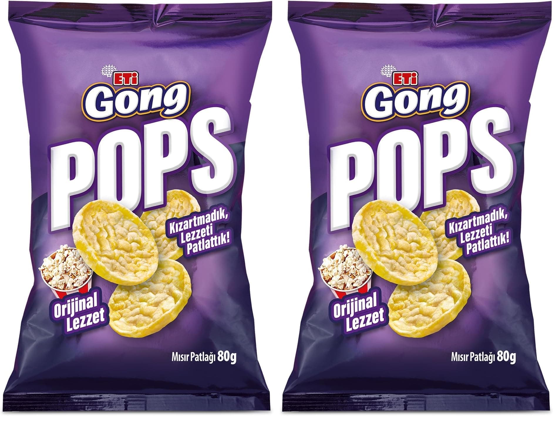 Eti Gong Pops Mısır Patlağı 80 g 2li paket