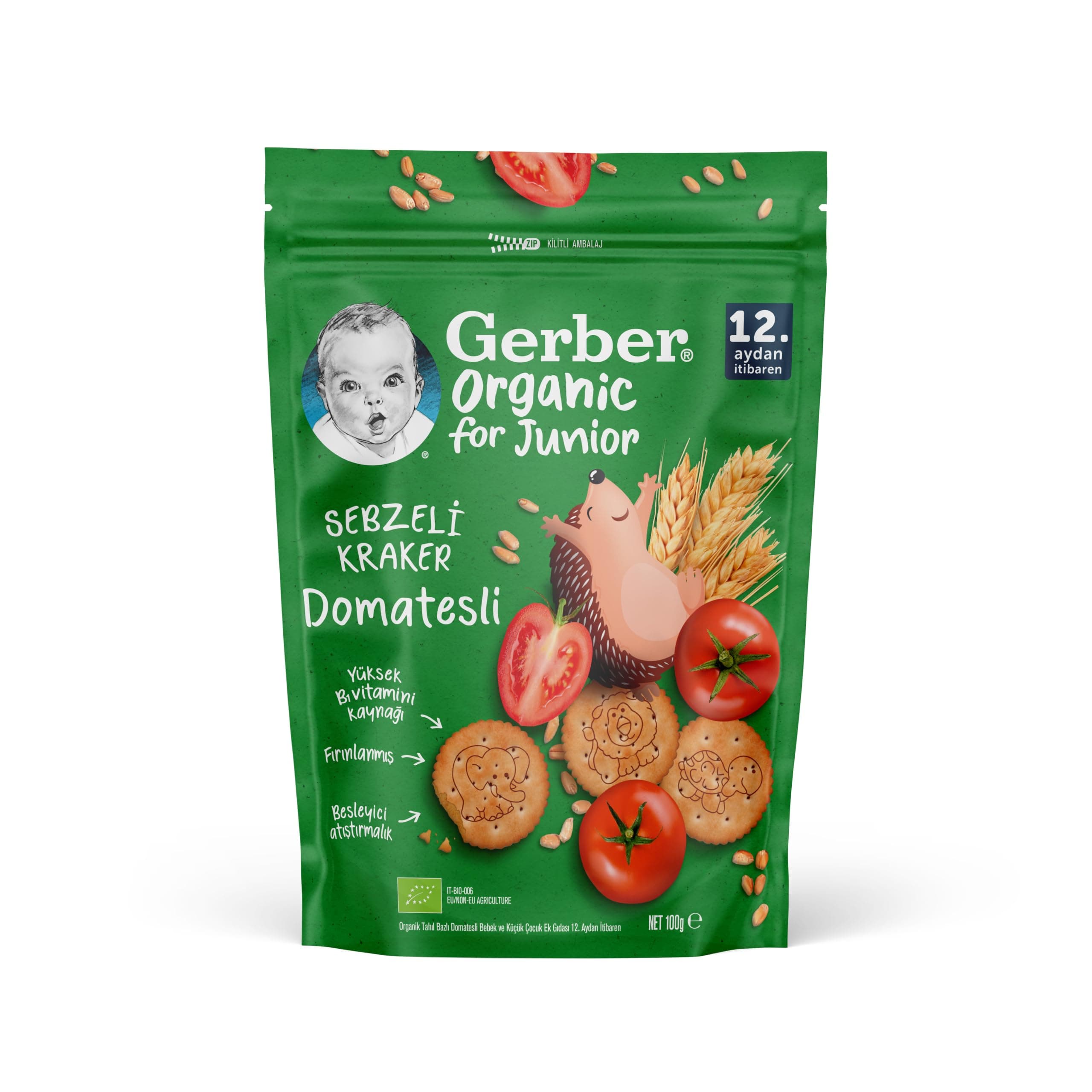 Gerber Organik Tahıl Bazlı Domatesli Sebzeli Kraker 100 gram