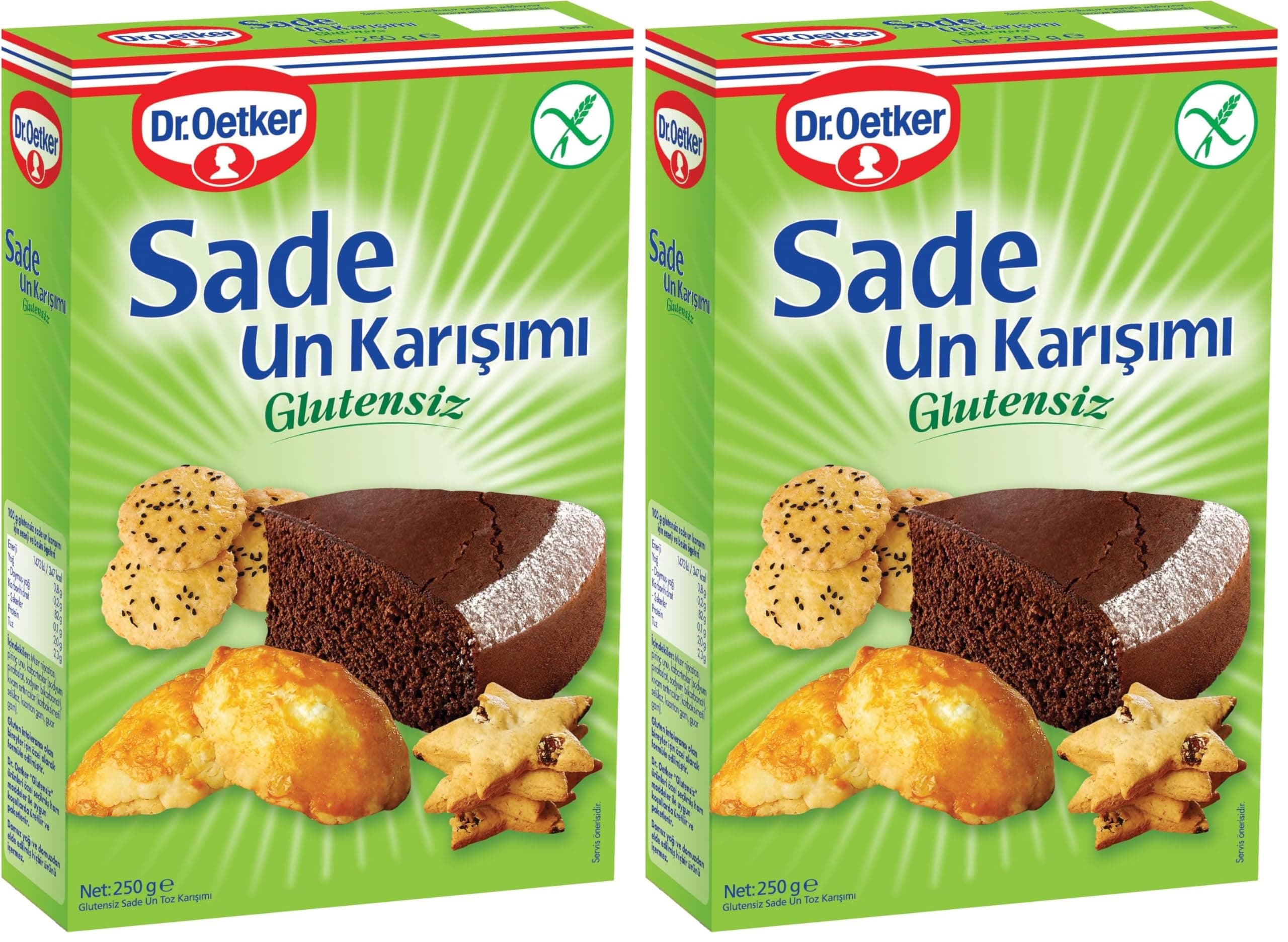 Dr. Oetker Glutensiz Sade Un Karışımı 250 Gr 2li paket