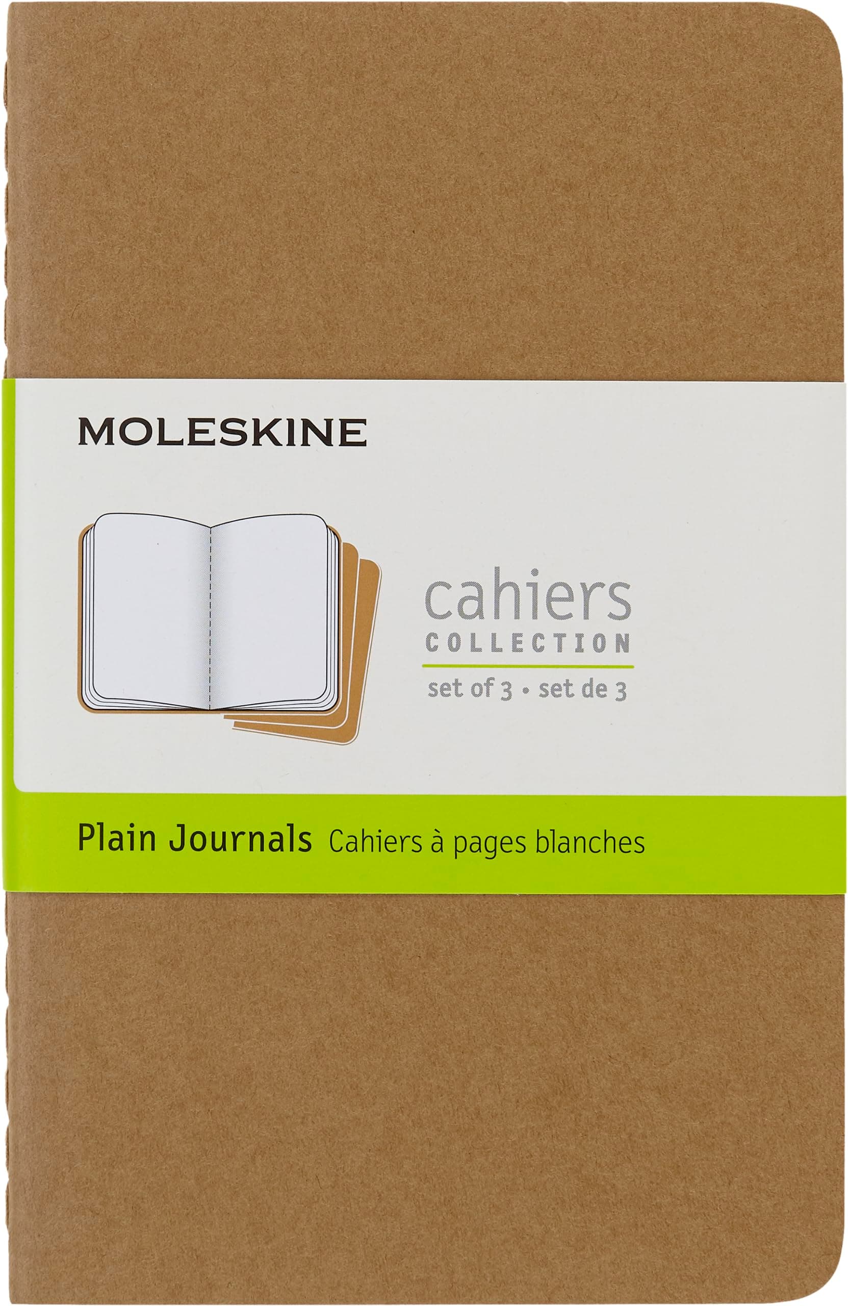 Moleskine Cahier 3Lü Cep Boy Karton Kapak Düz Defter Bej /