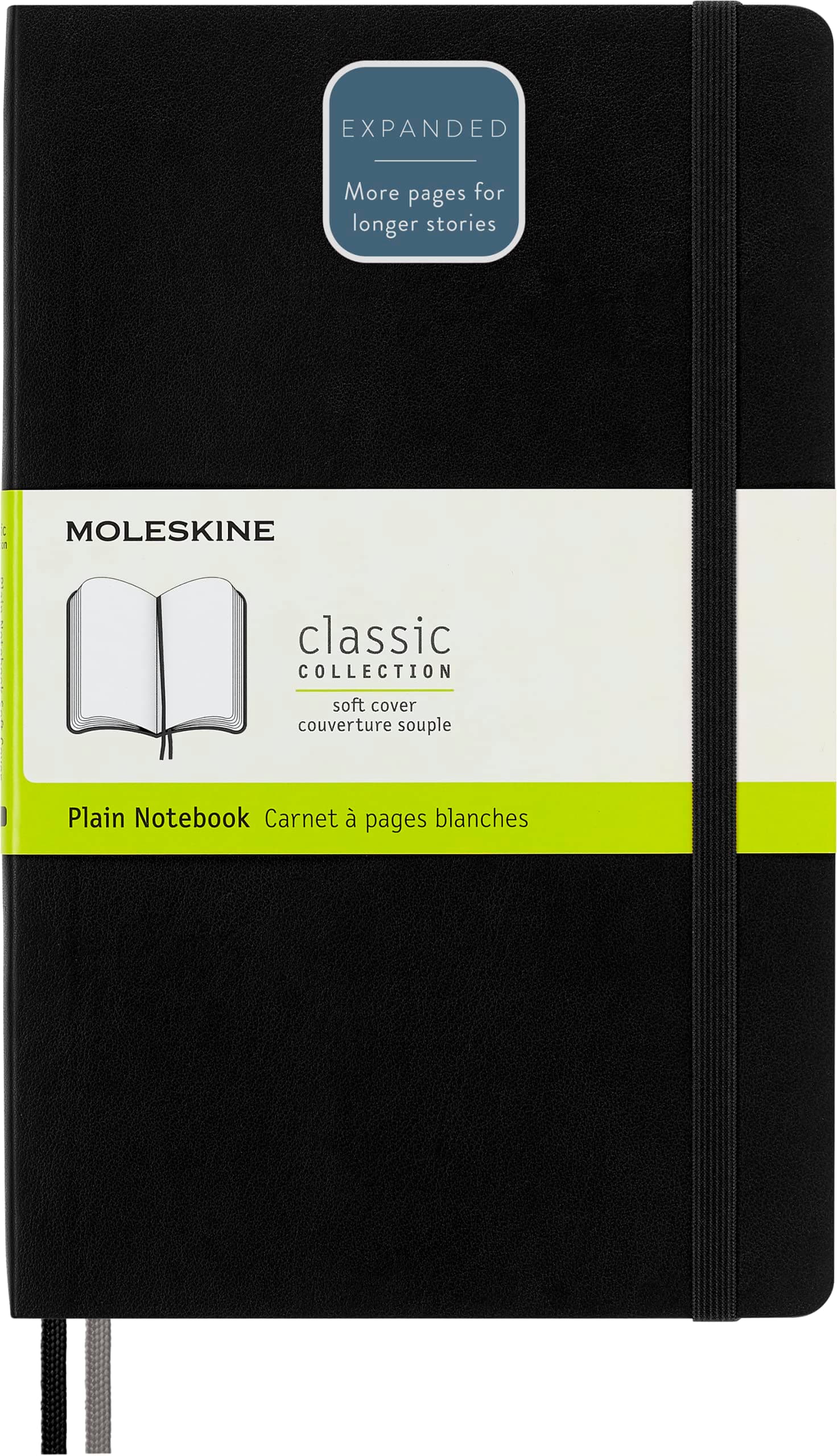 Moleskine Yumuşak Kapak Expanded Defter Siyah (Çizgisiz - 13X21)