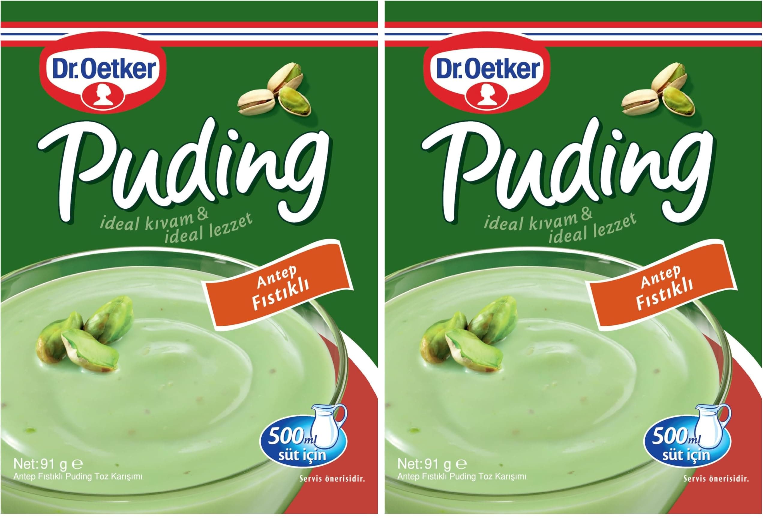 Dr. Oetker Puding Antep Fıstıklı 91 Gr 2li paket