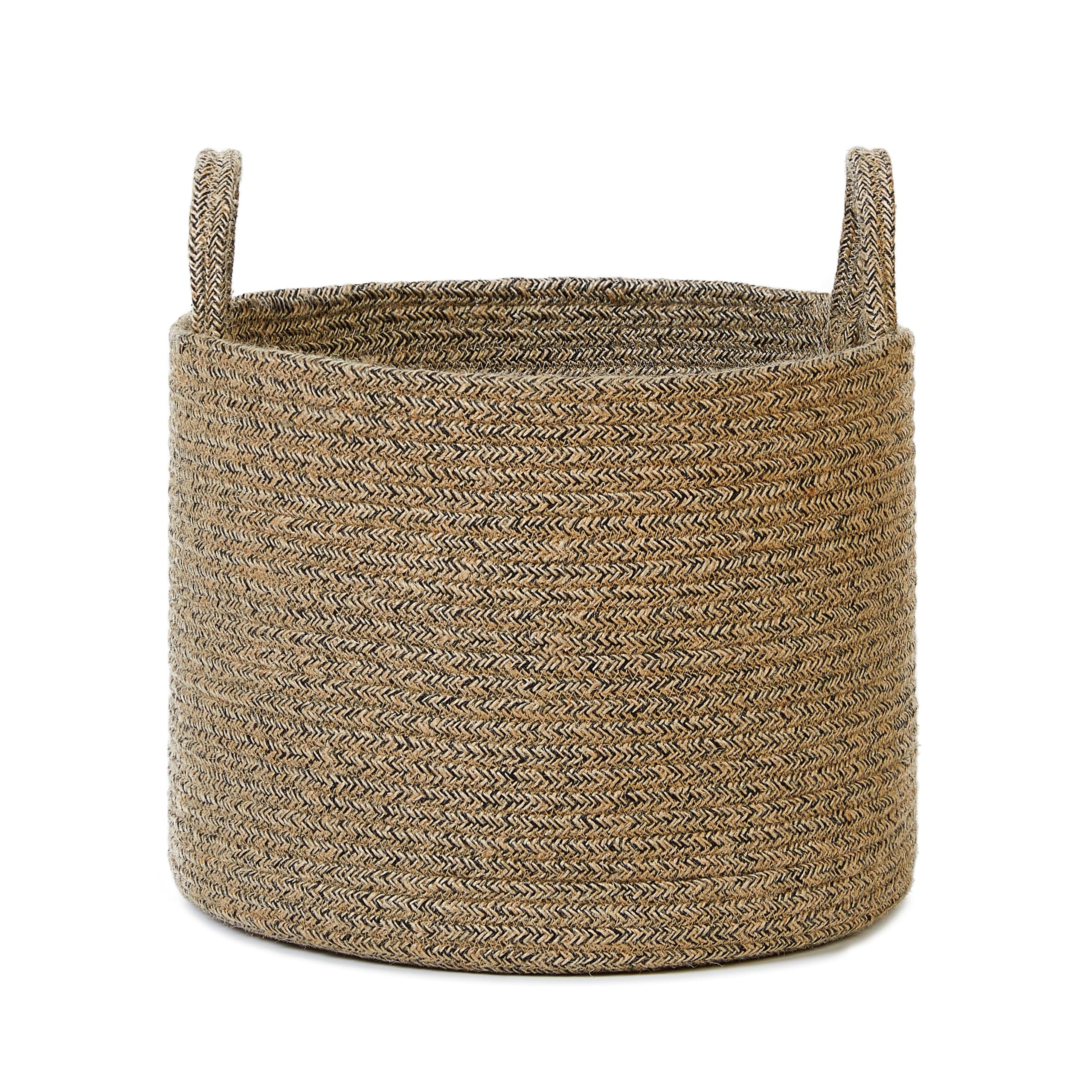 Ocean Home Textile Siyah Kırçıllı Jüt Halat Sepet 35 x 27 cm