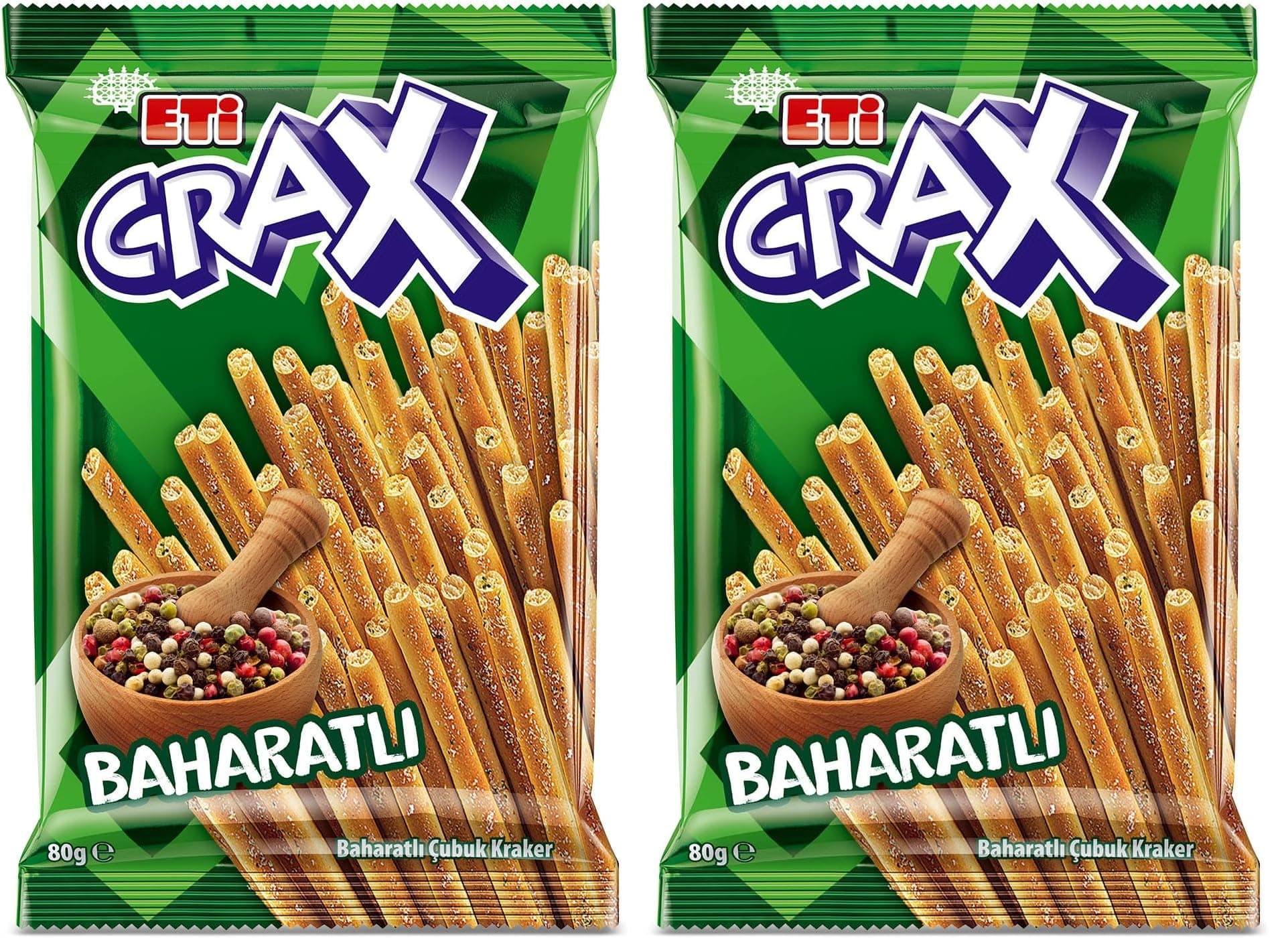 Eti Crax Baharatlı Çubuk Kraker 80 g 2li paket