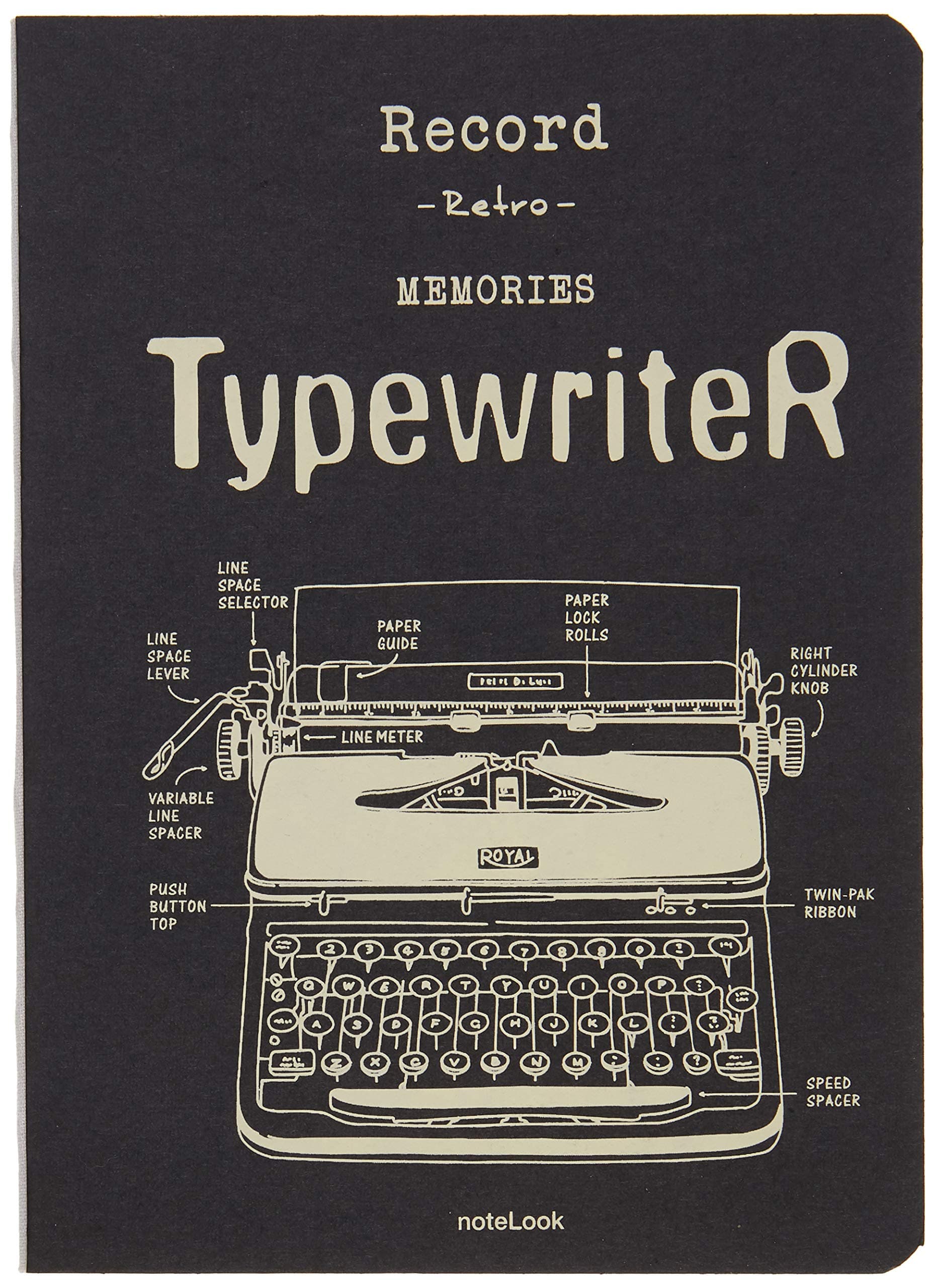 Notelook Tekstil Kapak Typewriter 32K Multi White Defter