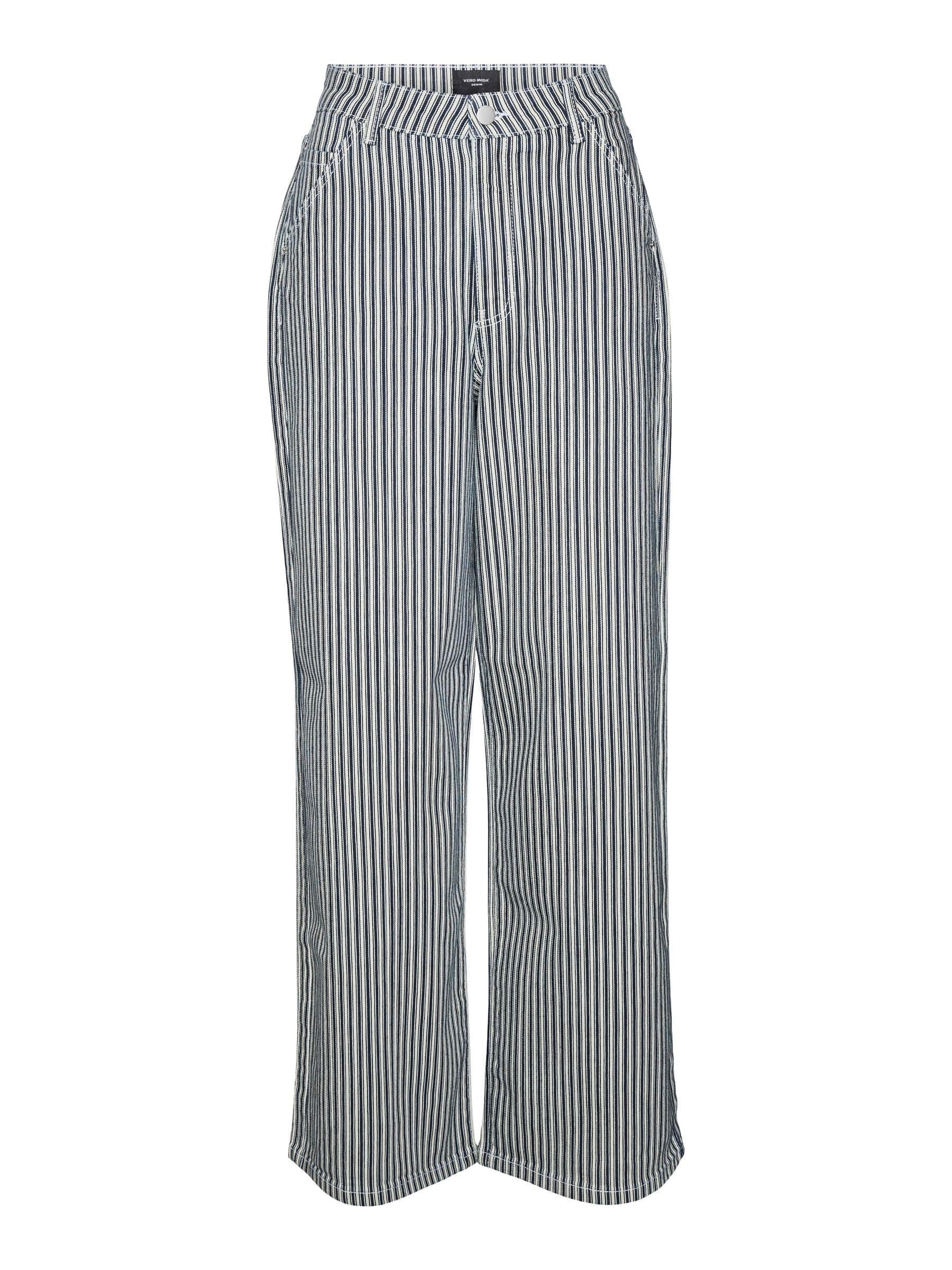 VMKATHY HR LOOSE WIDE STRIPED JEANS Kot Pantolon Kadın