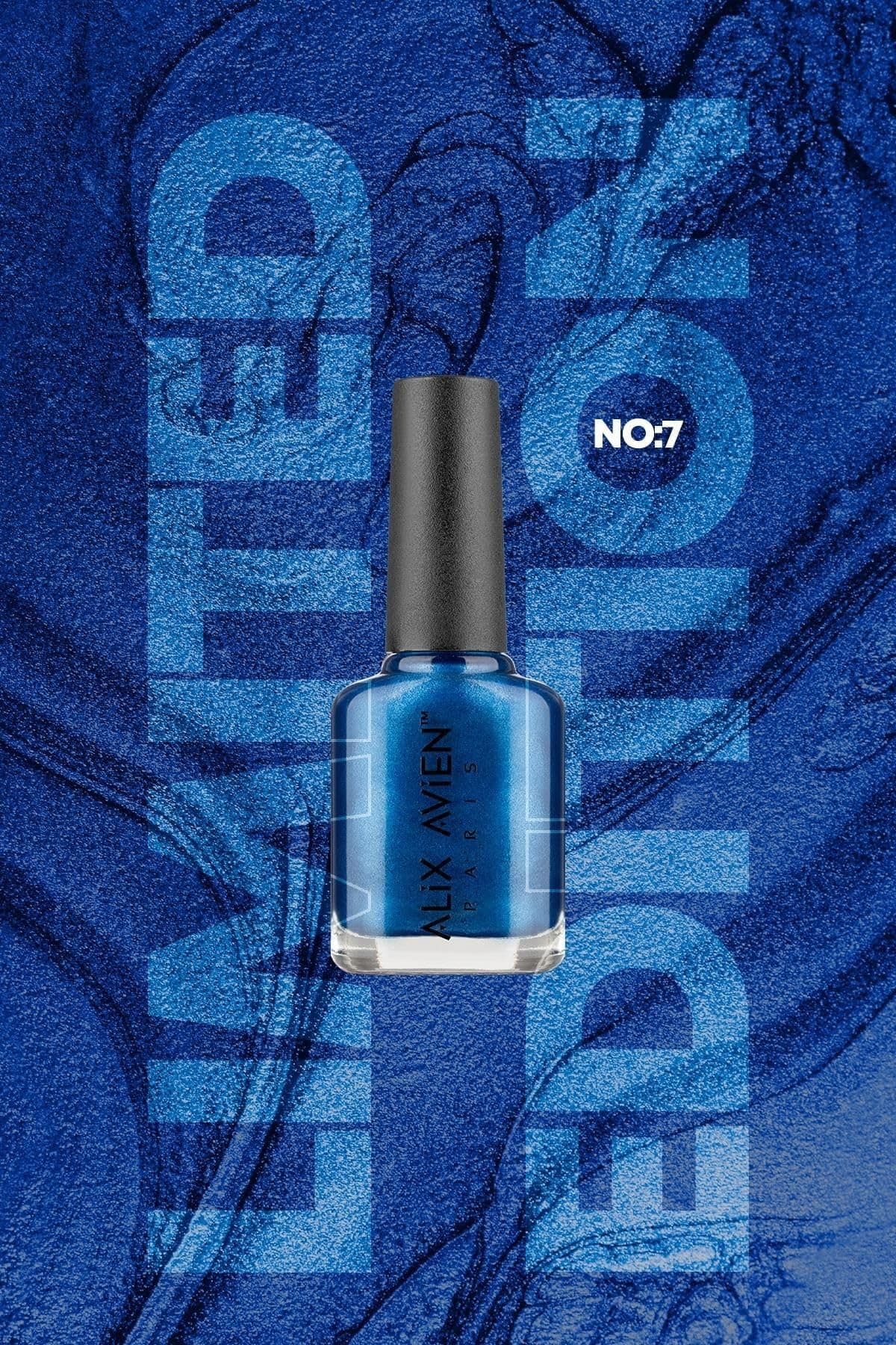 ALIX AVIEN Limited Edition Işıltılı Lacivert Oje-Yüksek Pigmentli Kalıcılık Hızlı Kuruma-Nail Lacquer No:7
