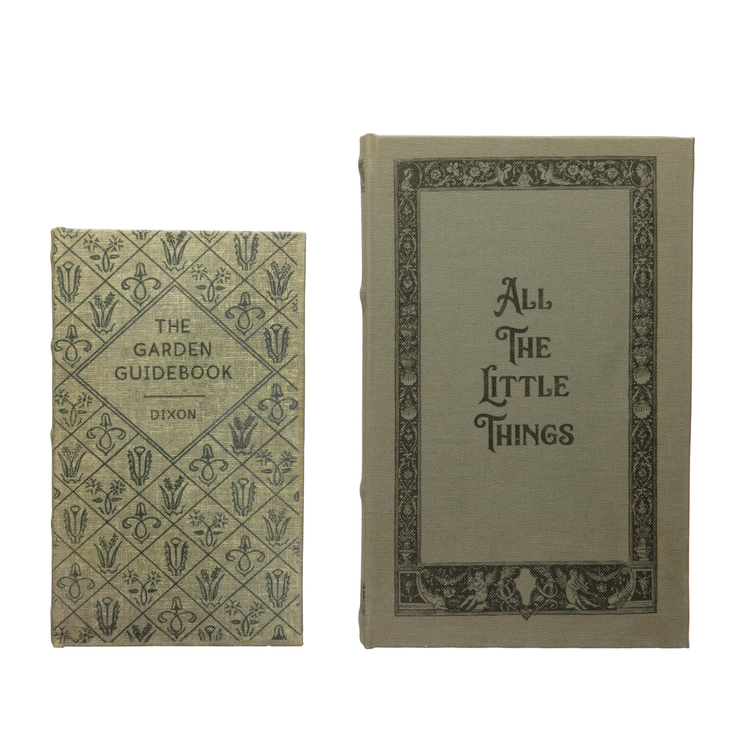 Creative Co-Op MDF ve Kanvas Kitap, 2'li Set All The Little Things Saklama Kutusu, Doğal, 2