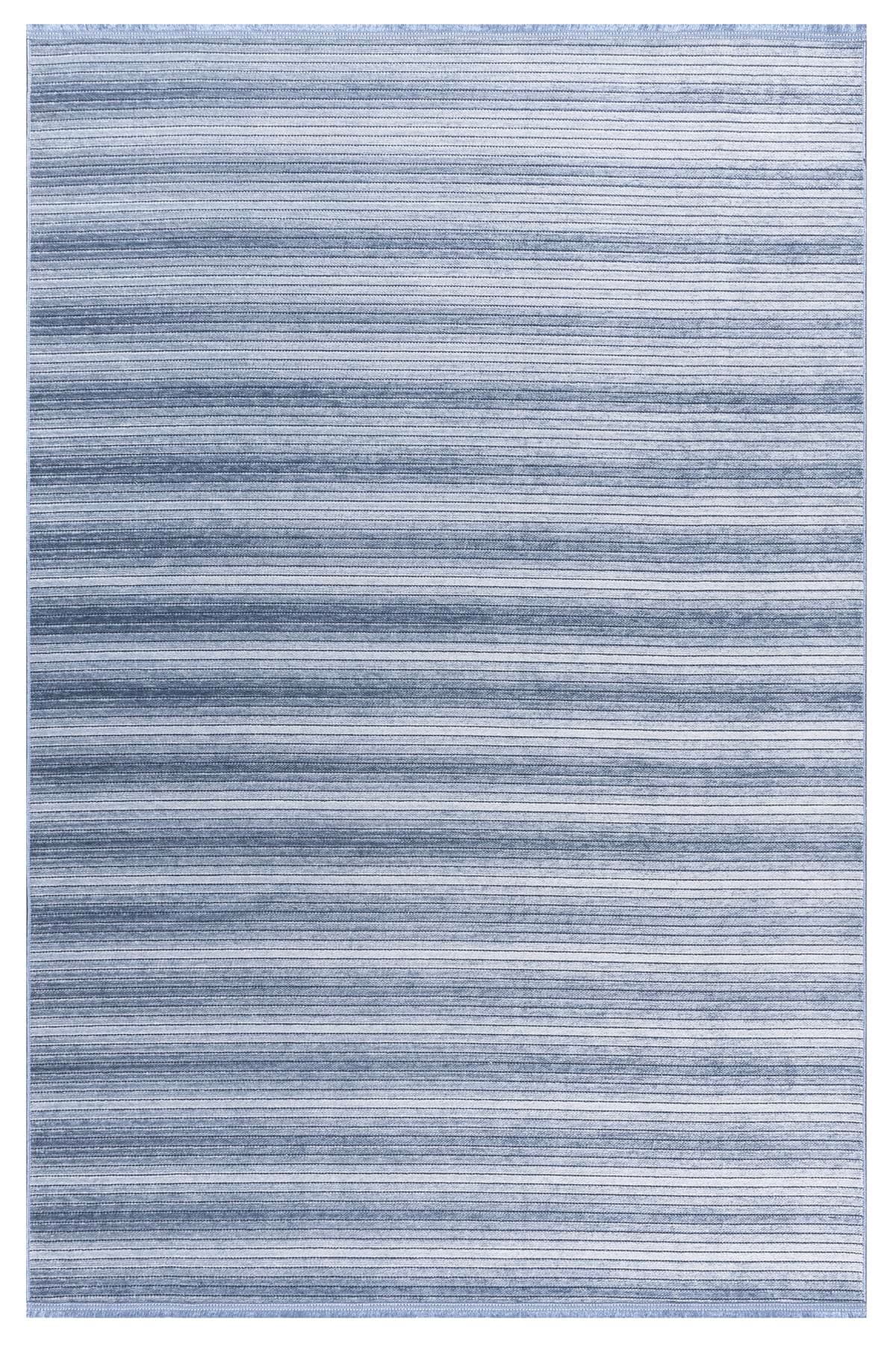 Koza Halı Stripe Mavi Kilim Kaymaz Taban Salon Oturma Odası Antre Halısı 33013a, 80 x 150