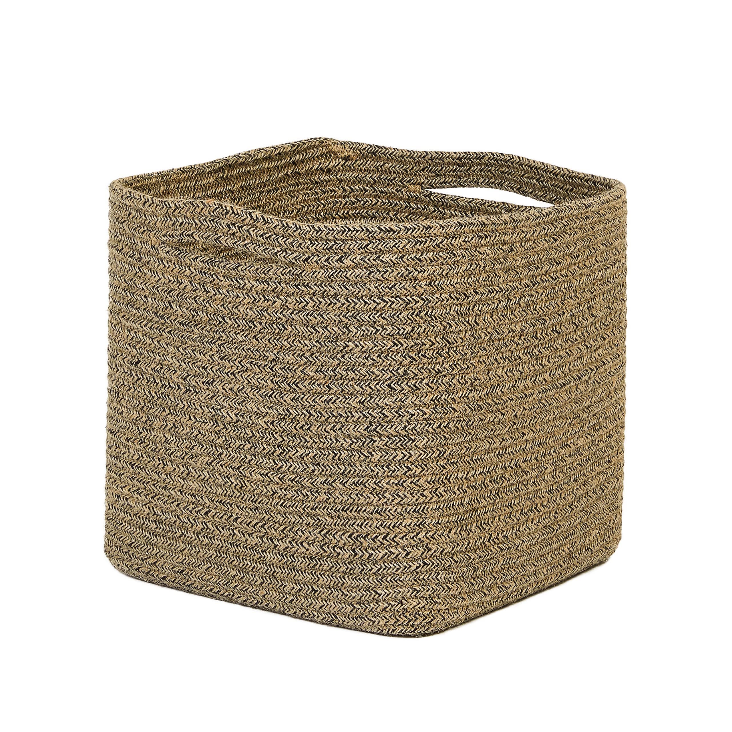 Ocean Home Textile Siyah Kırçıllı Jüt Halat Sepet 30 x 30 x 30 cm