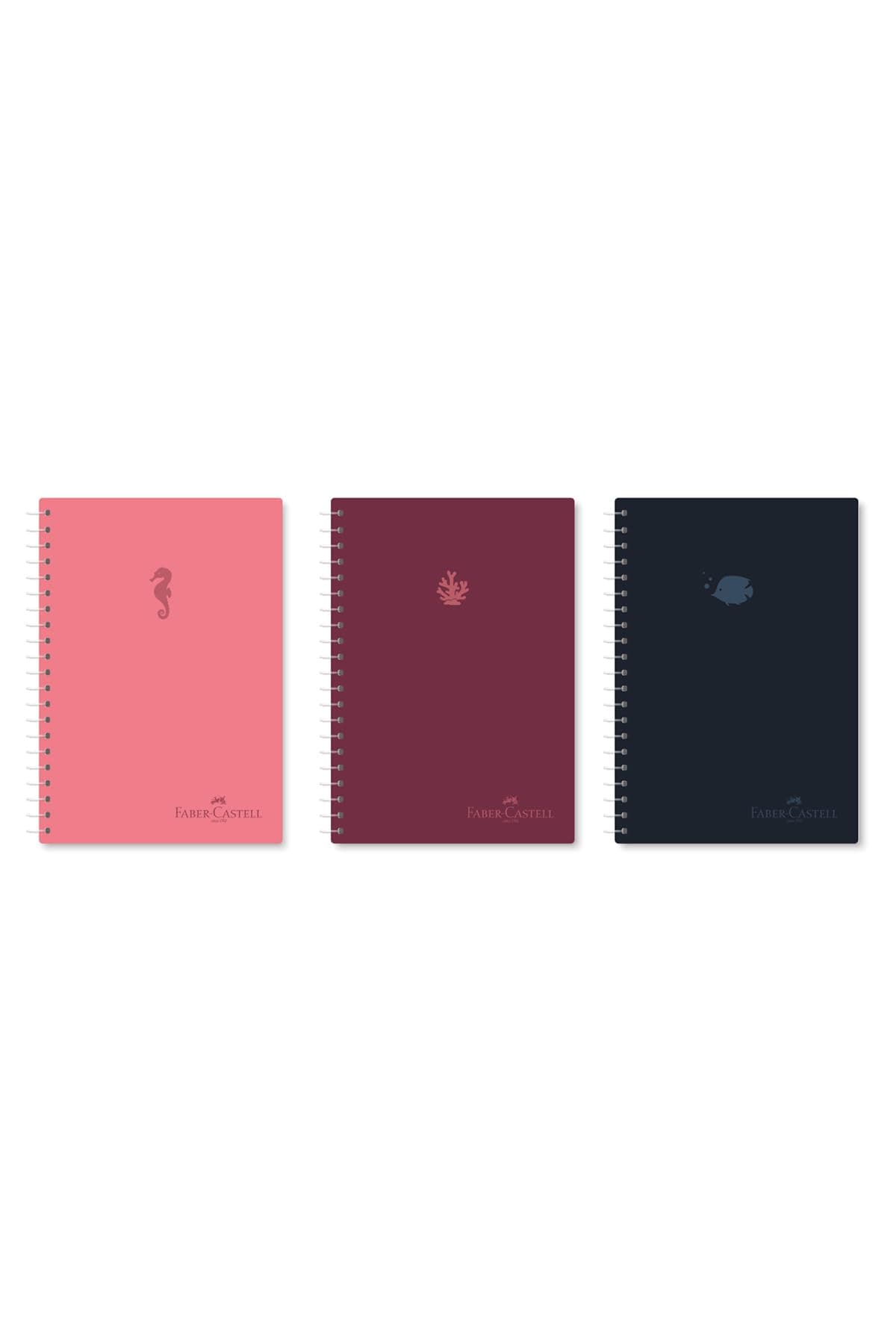 Faber-Castell PP Kapak Aqua Defter, 100 Yaprak, Kareli,70 gr Kğaıt,Şeffaf Spiral