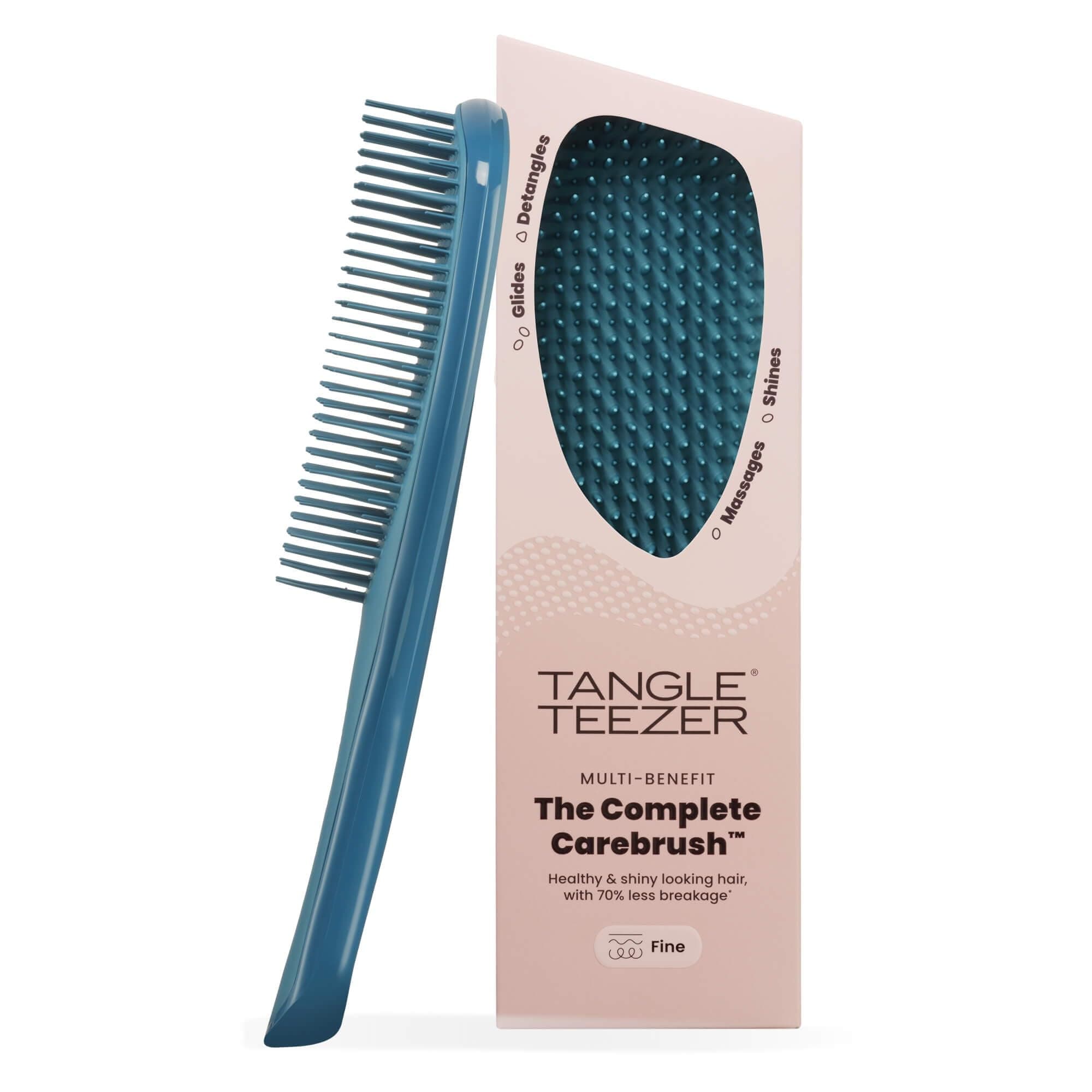 Tangle Teezer Complete Carebrush Fine Saç Bakım Fırçası İnce ve Hassas Saçlar İçin Düğümleri Nazikçe Açar, Saç Derisine Masaj Yapar Mavi