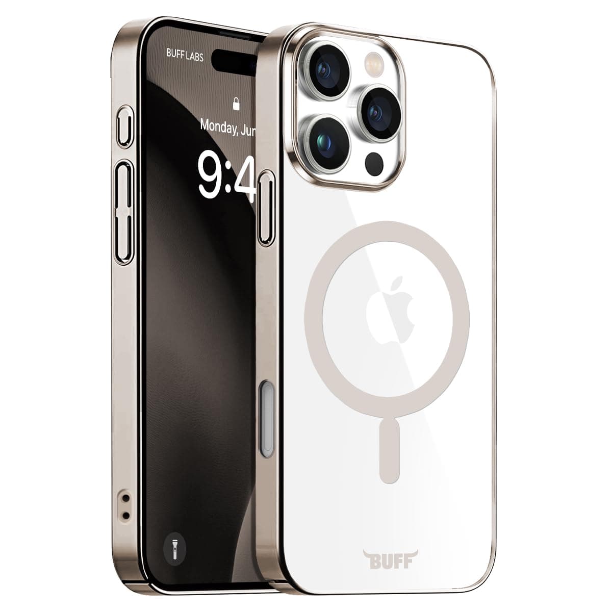 BUFF LABS iPhone 16 Pro Max ile Uyumlu MagSafe Uyumlu Slim Fit Kılıf Kablosuz Şarj Destekleyen Sararmaya Karşı Korumalı Kapak (Titanyum Gri)