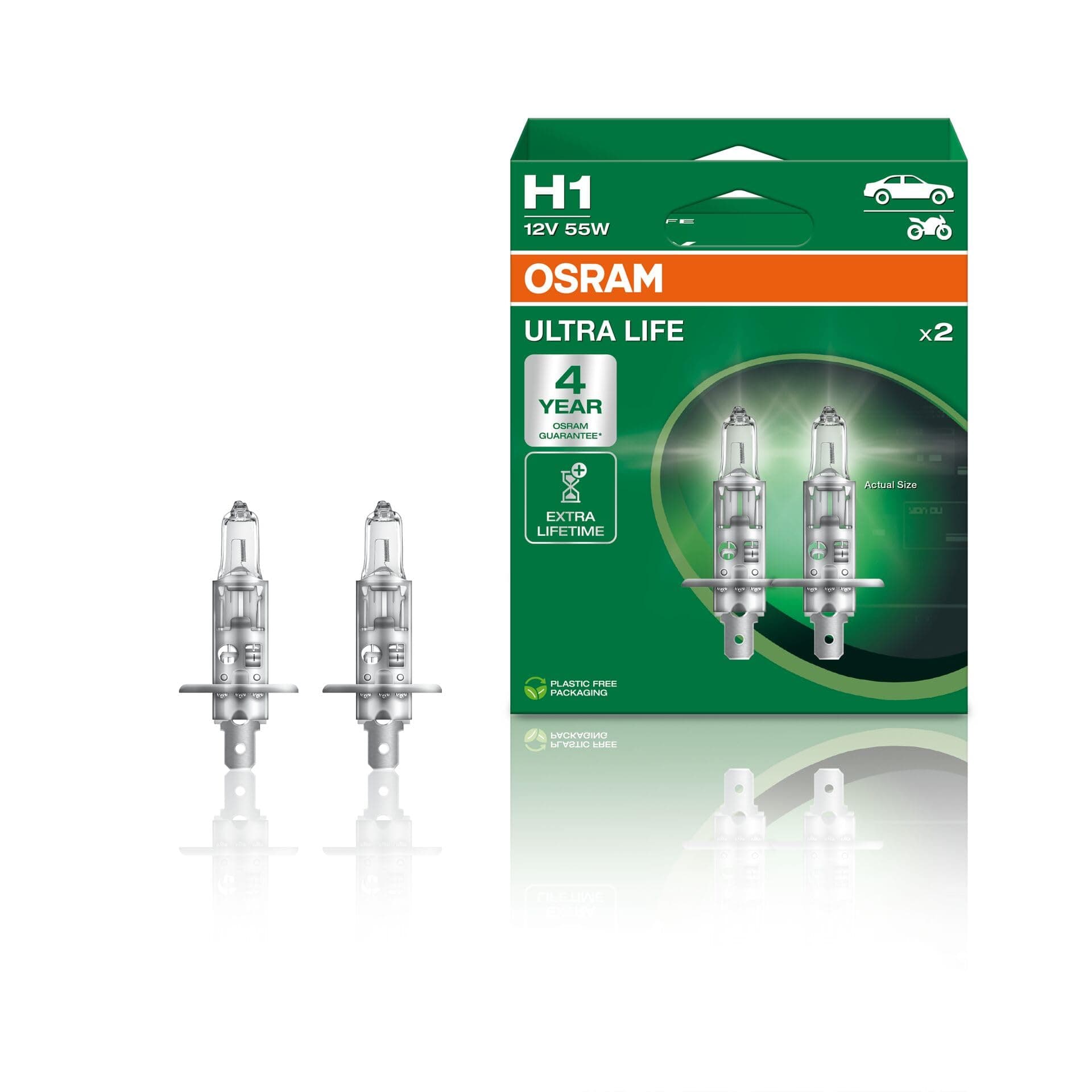 Osram Ampul H1 Ult 55W 12V P14.5S5X2Boxtrqr2 Ultralife 64150ULT-HCB - 64150ULT-HCB