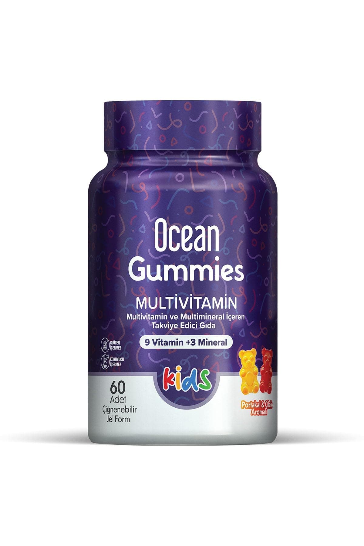 Ocean Gummies Multivitamin Çiğ. Jel Form (PORTAKAL VE ÇİLEK AROMALI)