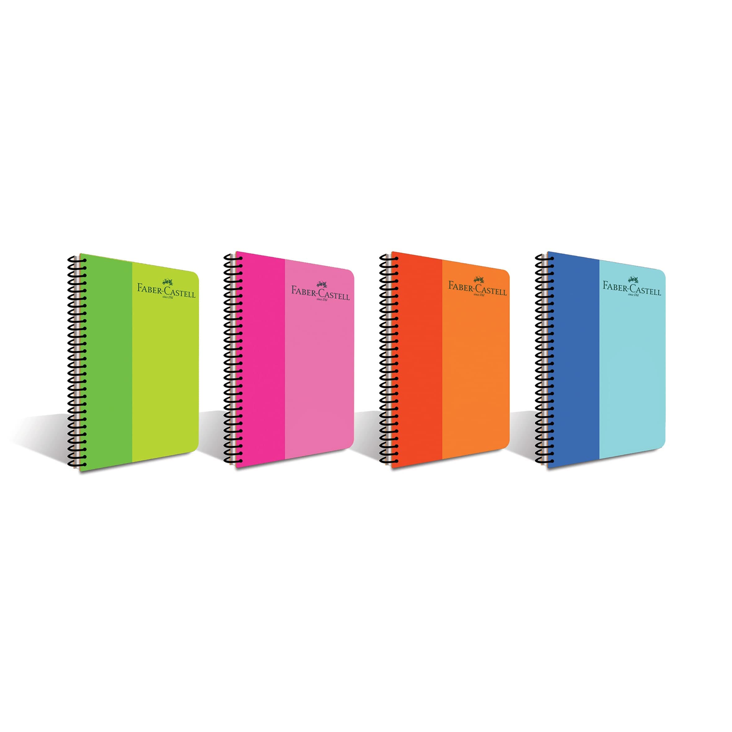 Faber-Castell Spiralli Defter, 100 Yaprak, 70g Kağıt, A4, Çizgili, 500 Mikron PP Kapak, Dayanıklı ve Çevre Dostu, Asorti Renkler