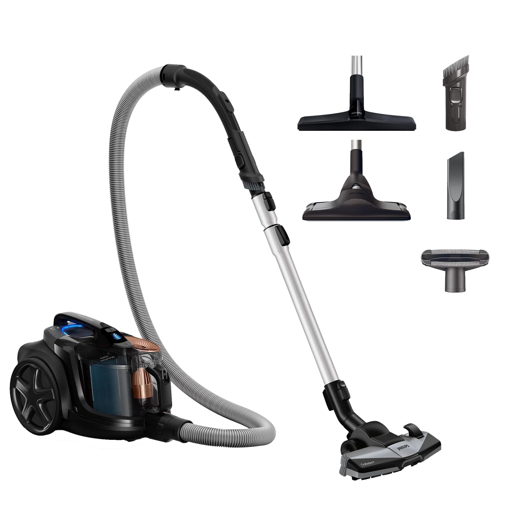 Philips Marathon Daily Torbasiz Elektrikli Süpürge, 750W, PowerCyclone 8, Alerji Kilit Sistemi, Allergy H13 Filtre, CarpetClean Başlık, XB7150/07
