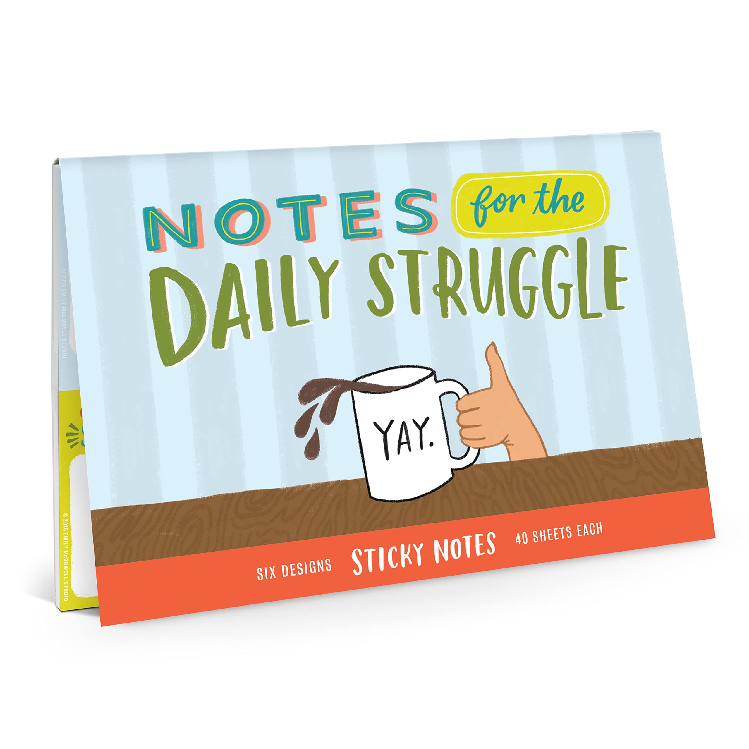Em & Friends Daily Struggle Yapışkan Not Paketi, 6 Yapışkan Not Pedi Seti, 6,3 x 6,3 cm ve 40 Yaprak
