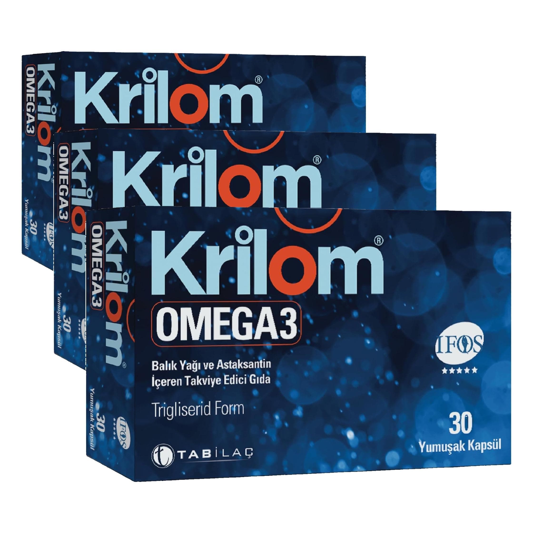 Krilom Omega 3 30 Yumuşak Kapsül Balık Yağı (3 paketi)