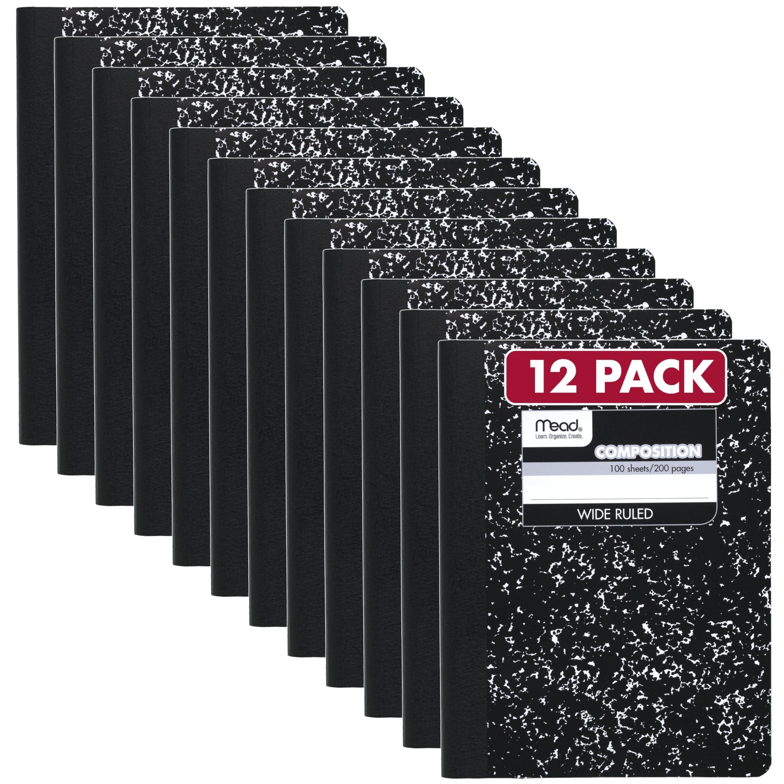 Black Marble kompozisyonu kitap, Wide Rule, 9 – 3/4 x 7 – 1/2, 100 sheets