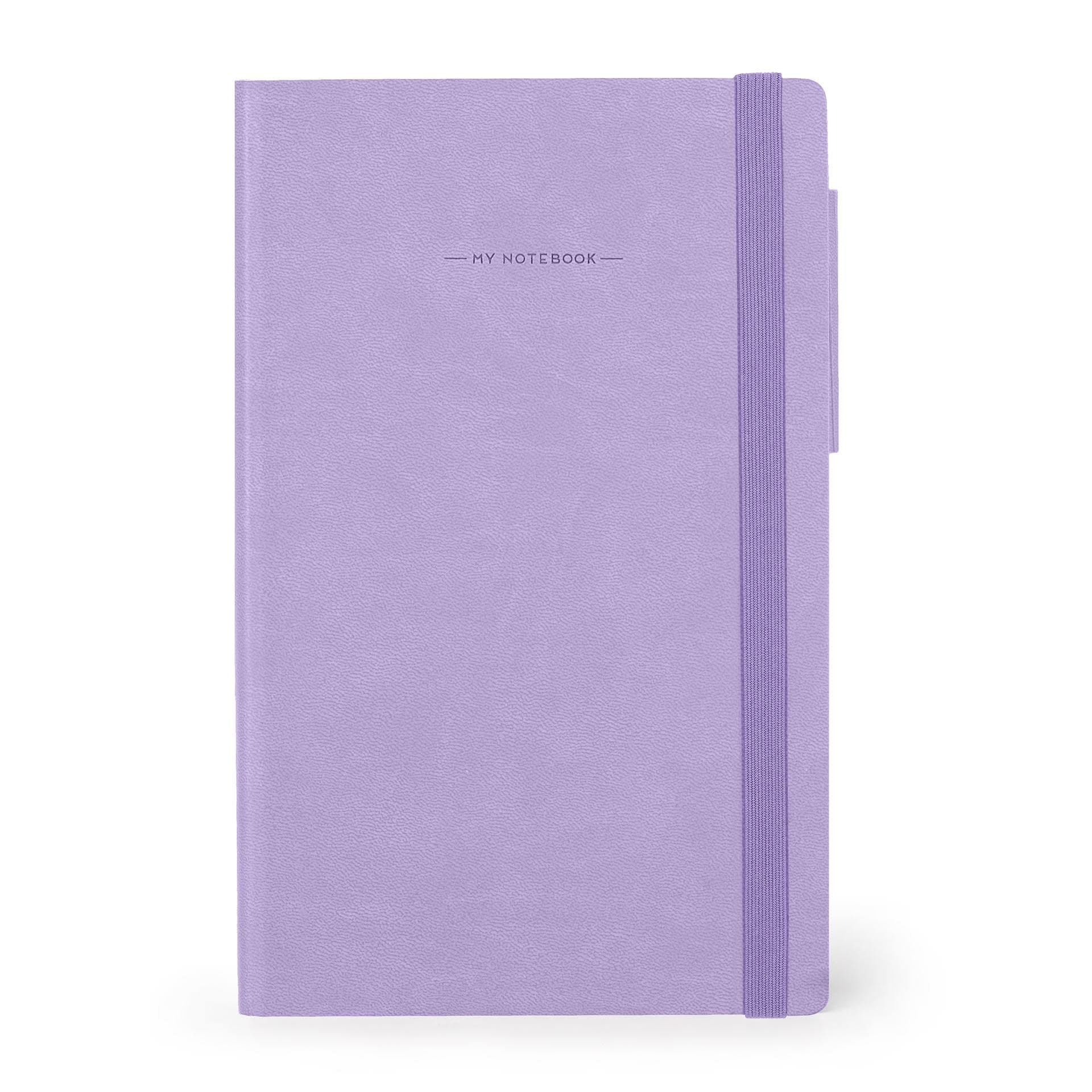 Legami - Not Defteri, Kareli, Medium, 192 Sayfa, Yumuşak PU Cilt, FSC® Sertifikalı Kağıt, Fildişi Kağıt, 90 g/m², Aylık Planlayıcı, Adres Defteri, Yer İşareti, 13 x 21 cm, Renk Lavanta